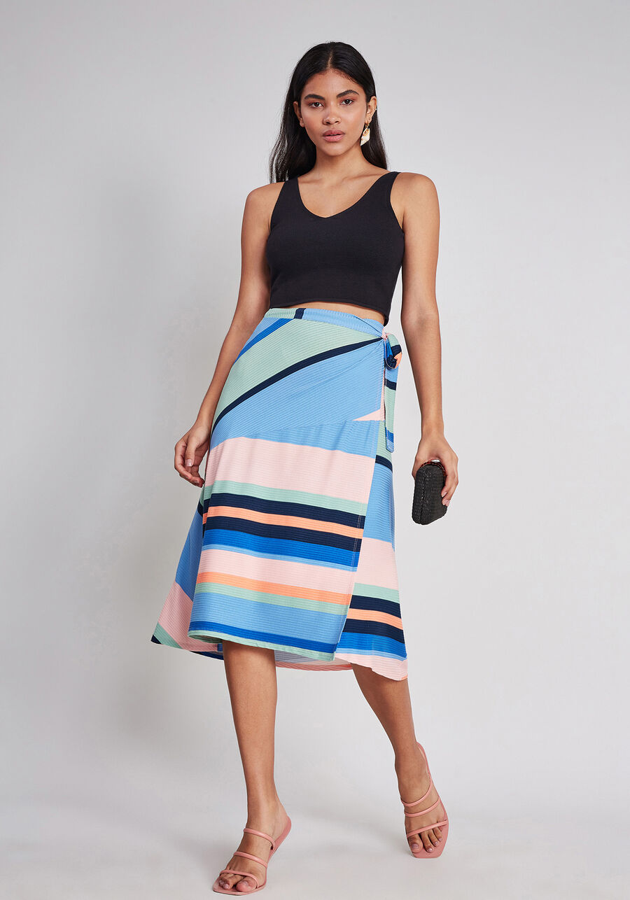 Saia Mídi Transpassada Estampa, . Saia Mídi Transpassada Estampa, , large.