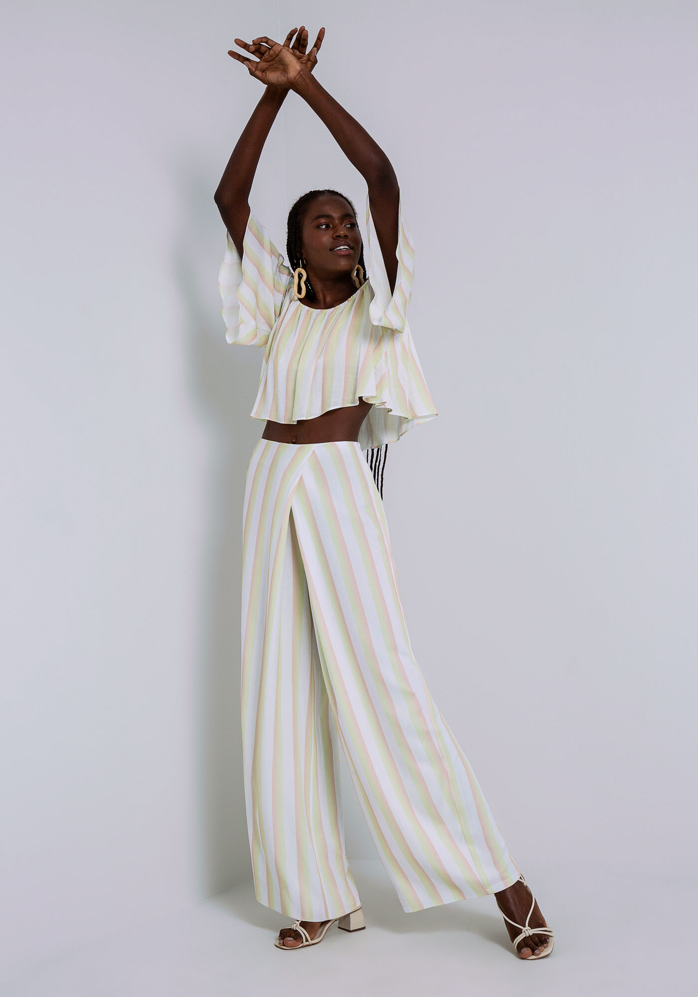 Cal&ccedil;a Reta em Linho com Prega Transpassada, BELO JARDIM, large.