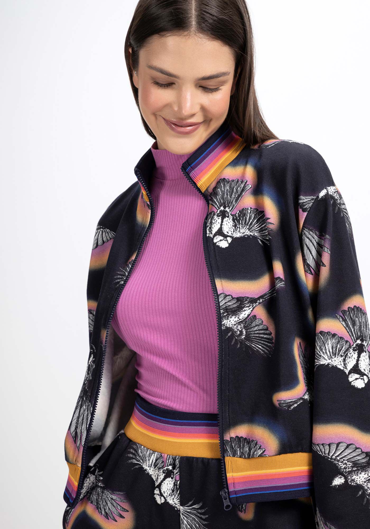 Jaqueta em Moletom Texturizado Estampada, FREEDOM, large.