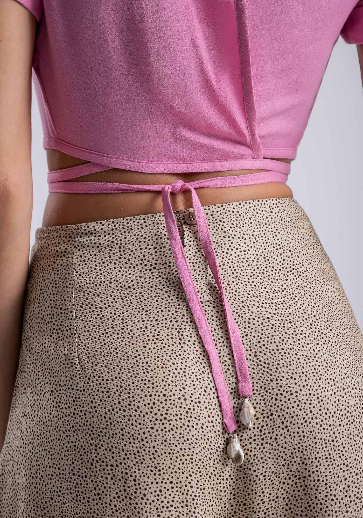 Blusa Cropped em Crepe com Amarra&ccedil;&atilde;o Cintura, , large.