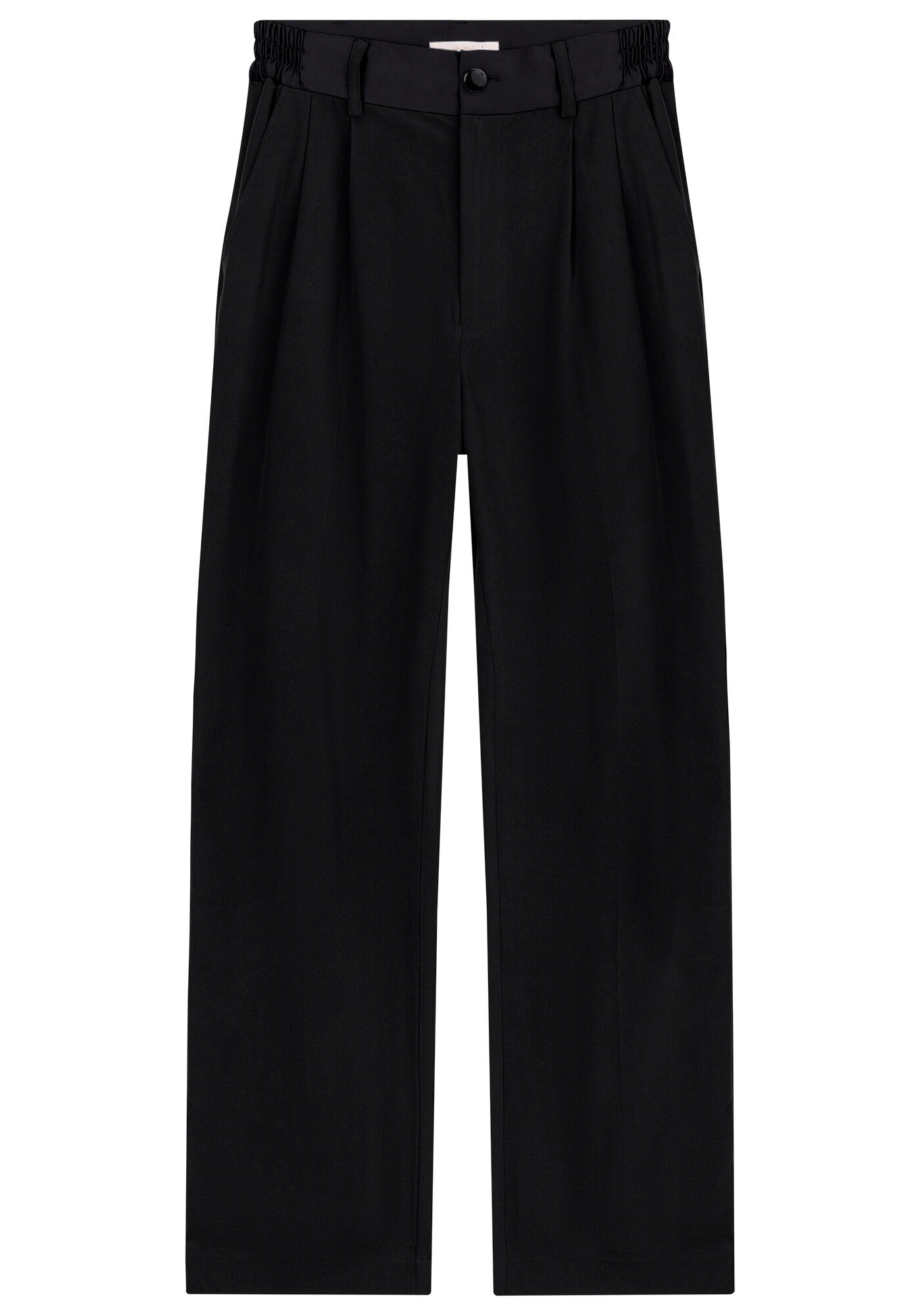 Cal&ccedil;a Reta Alfaiataria com Cintura M&eacute;dia, PRETO REATIVO, large.