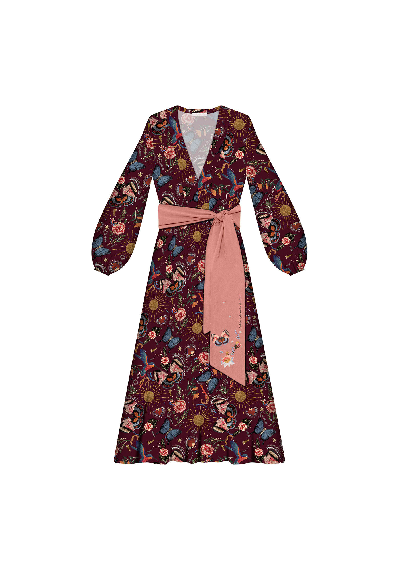 Vestido Estampado M&iacute;di com Faixa, JARDIM BORDADO, large.