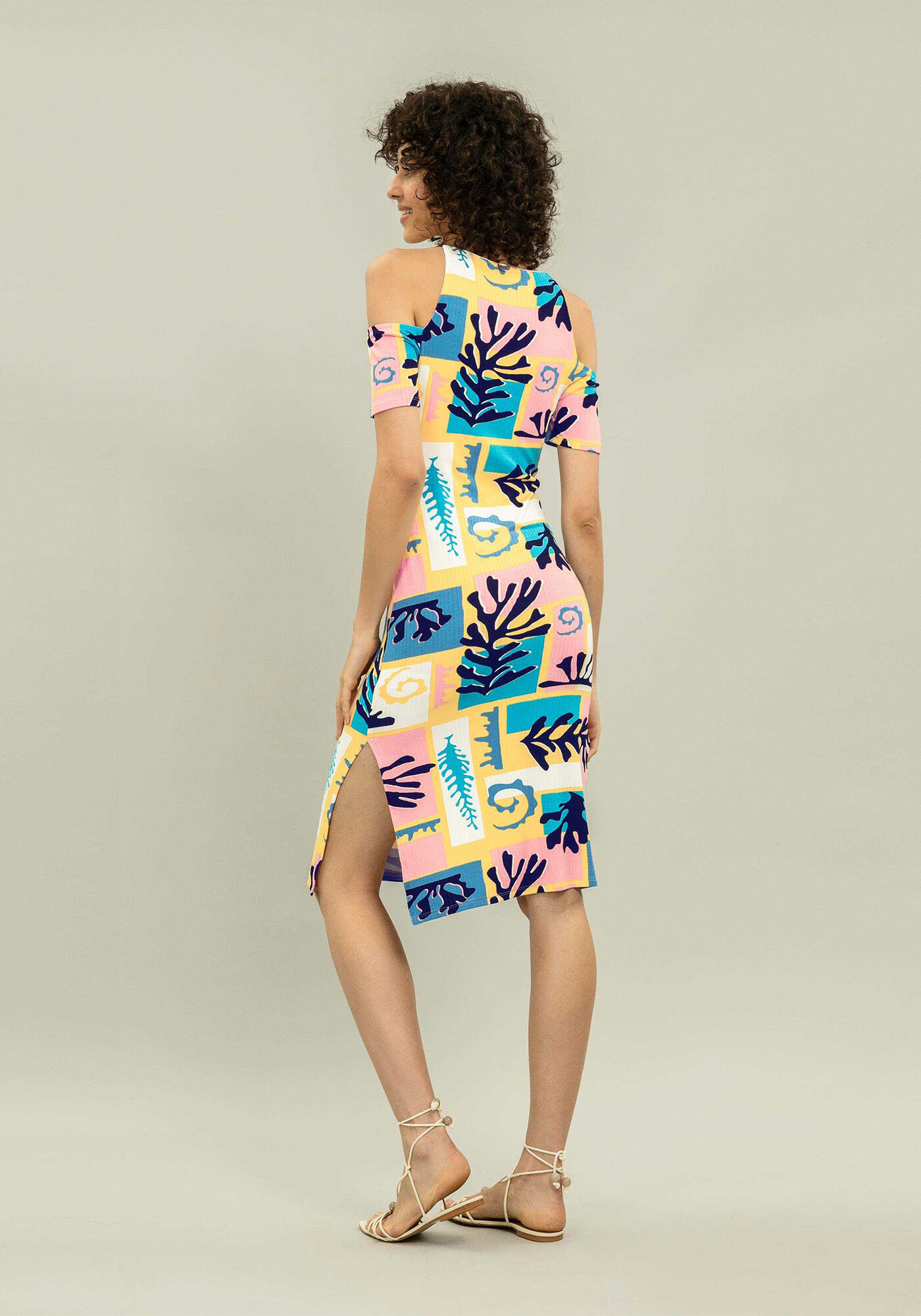 Vestido M&iacute;di Recorte Ombros, , large.