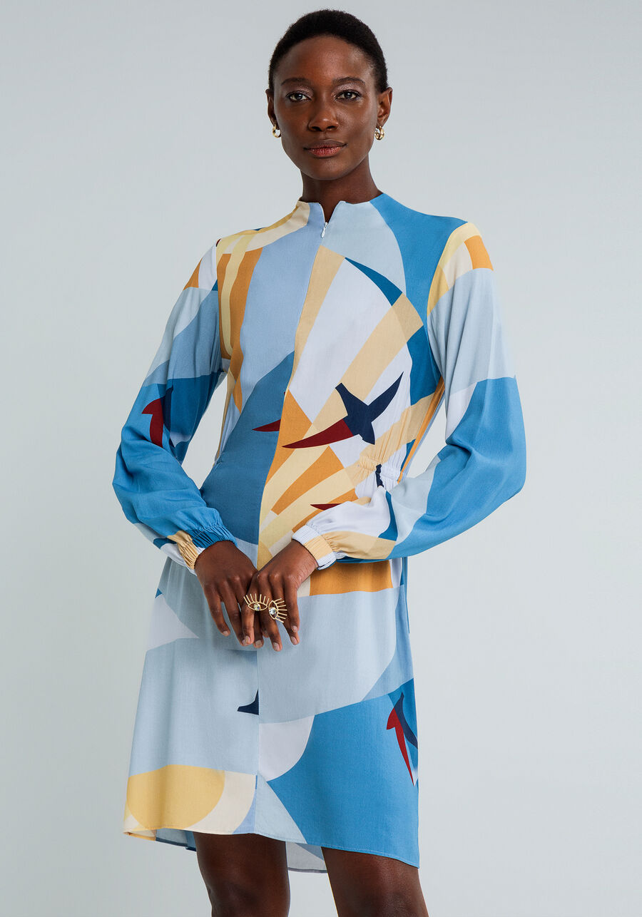 Vestido Curto Manga Longa Zíper, . Vestido Curto Manga Longa Zíper, , large.