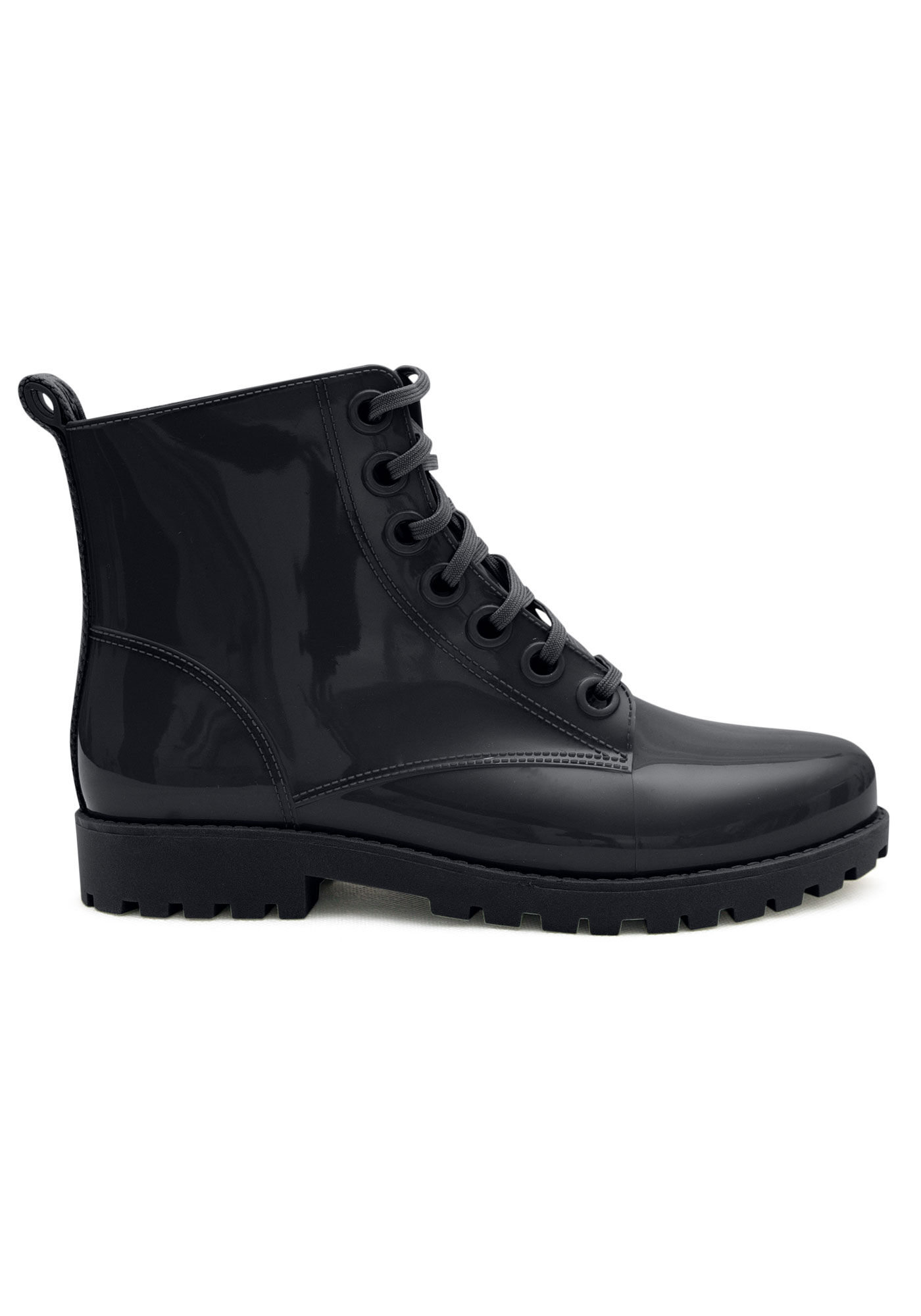Coturno verniz preto clearance salto