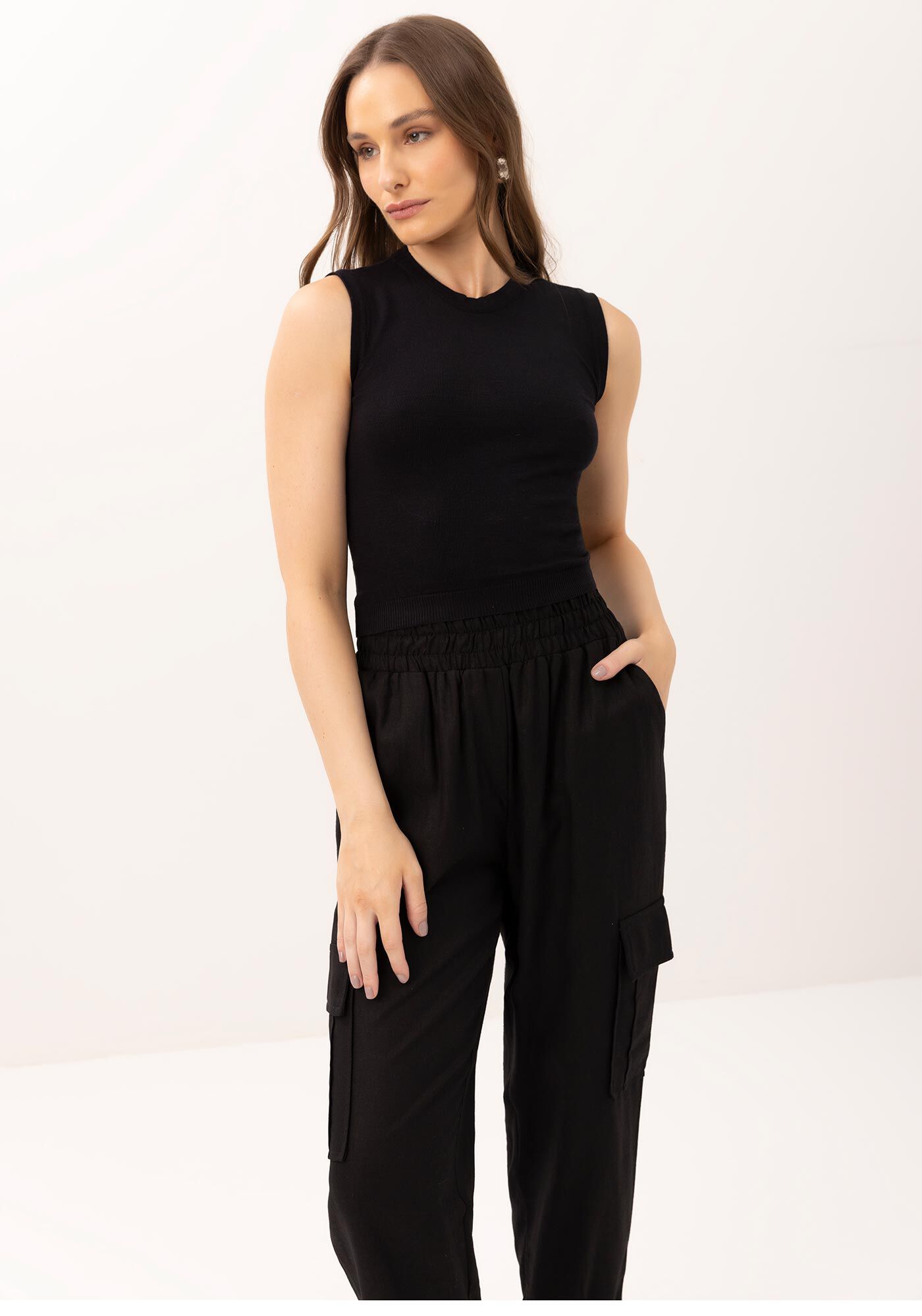 Regata em Tric&ocirc; com Decote Redondo, , large.