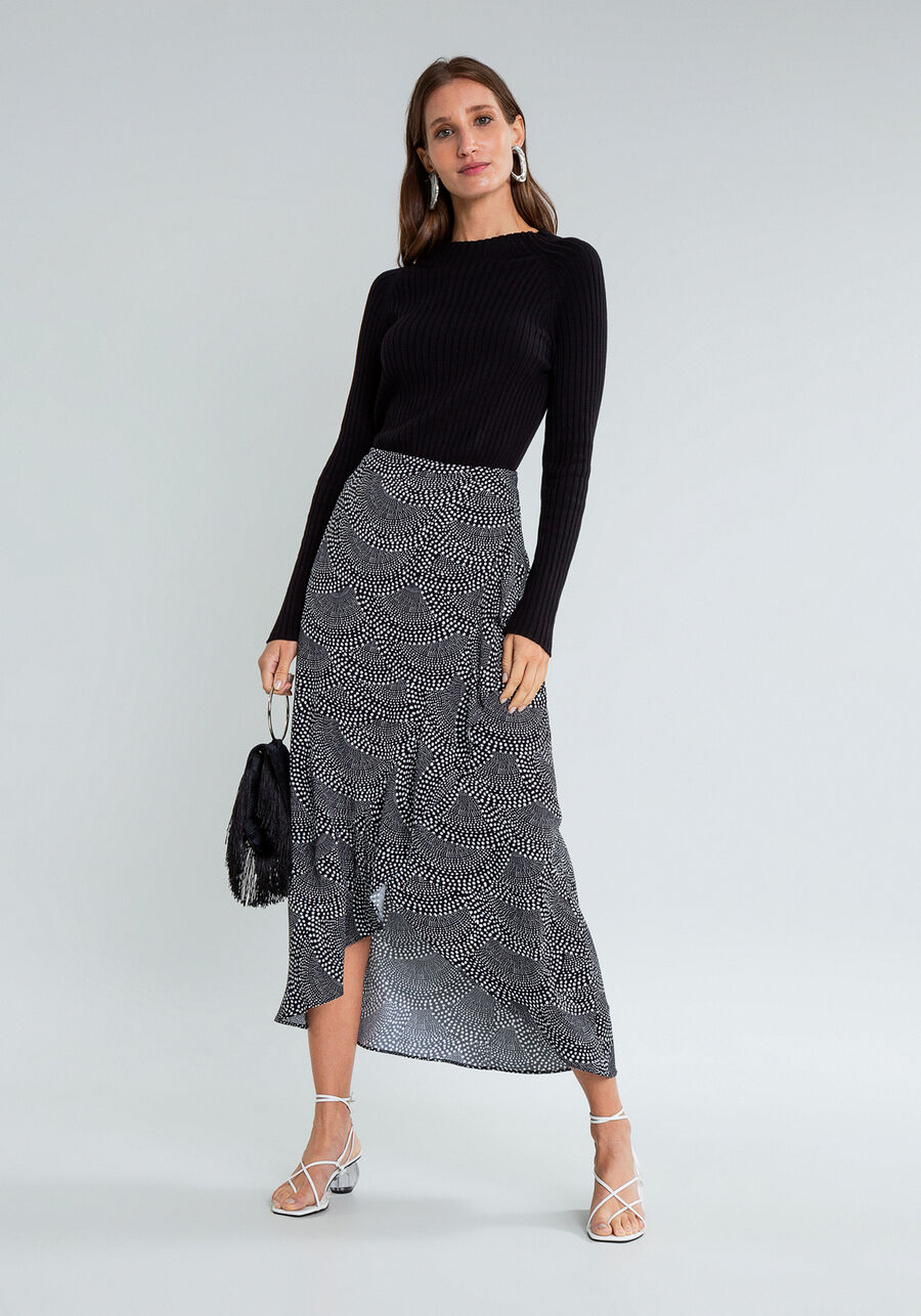 Saia Mídi Babado Transpassado, . Saia Mídi Babado Transpassado, , large.