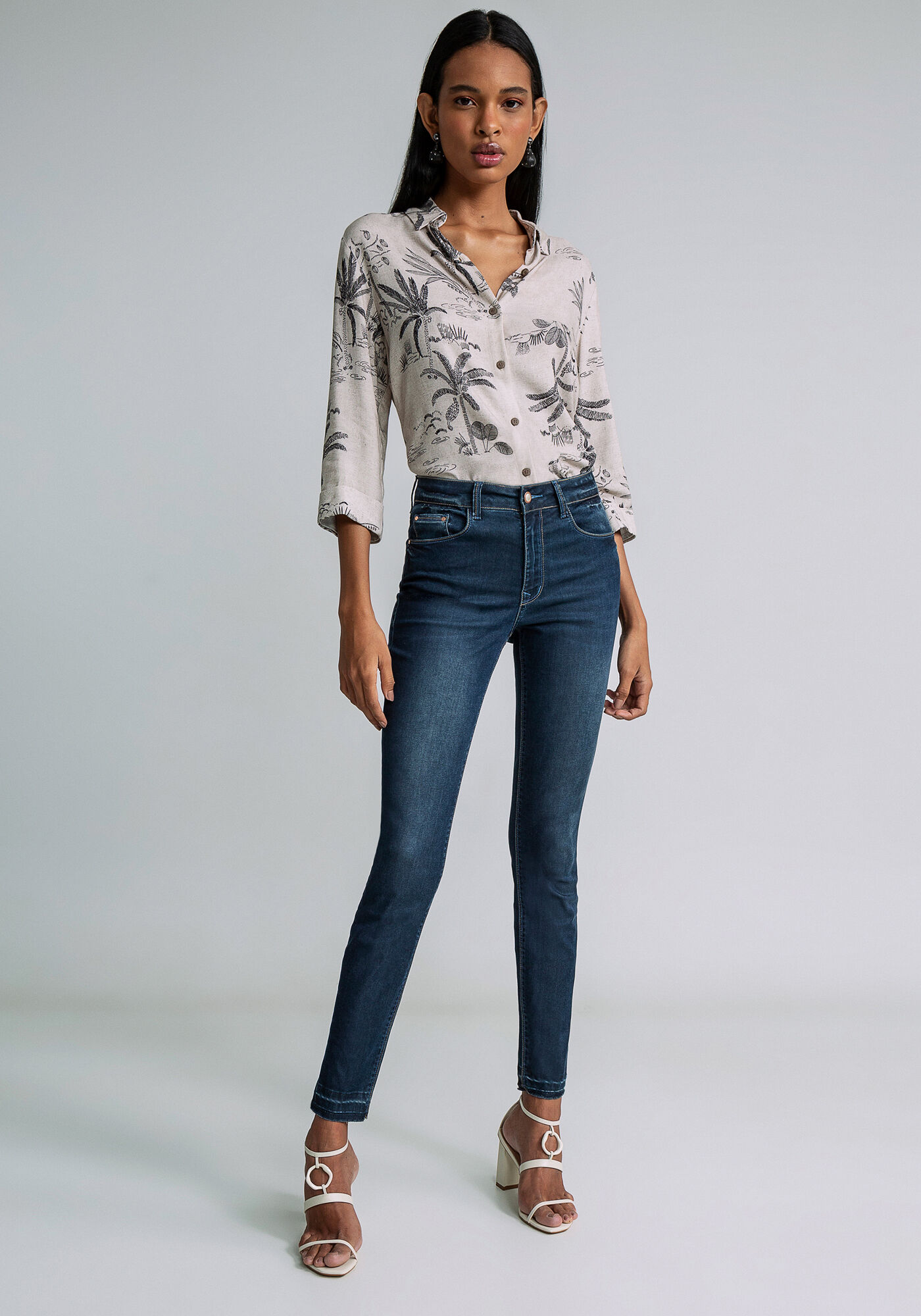 Cal&ccedil;a Jeans Skinny Cropped Bali Elastic, JEANS, large.