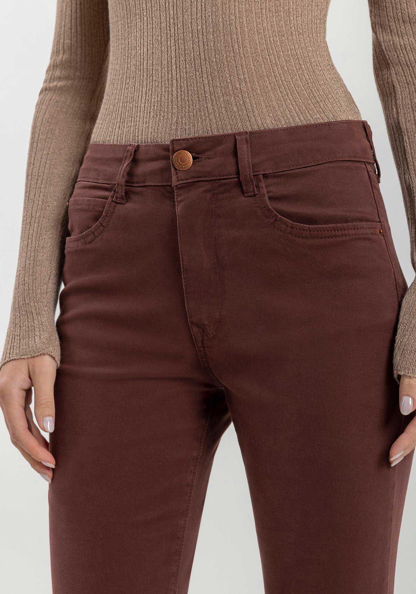 Cal&ccedil;a Skinny De Cintura Alta Em Sarja Com Elastano, , large.