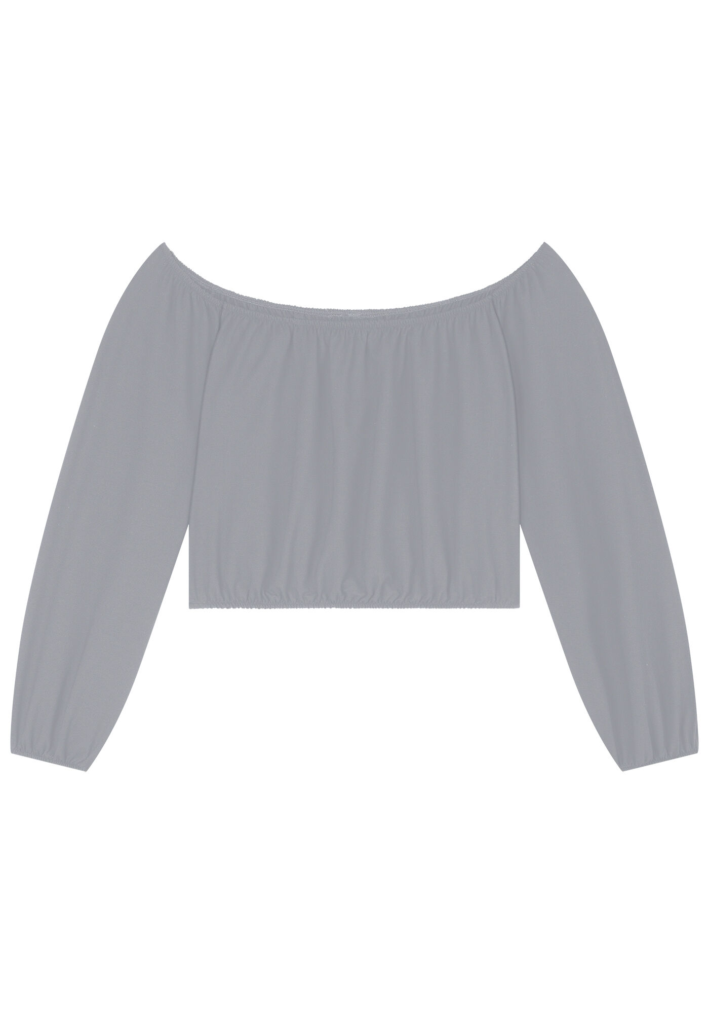 Blusa Manga Longa Cropped Ombro a Ombro, CINZA LAVANDER BLUSH, large.