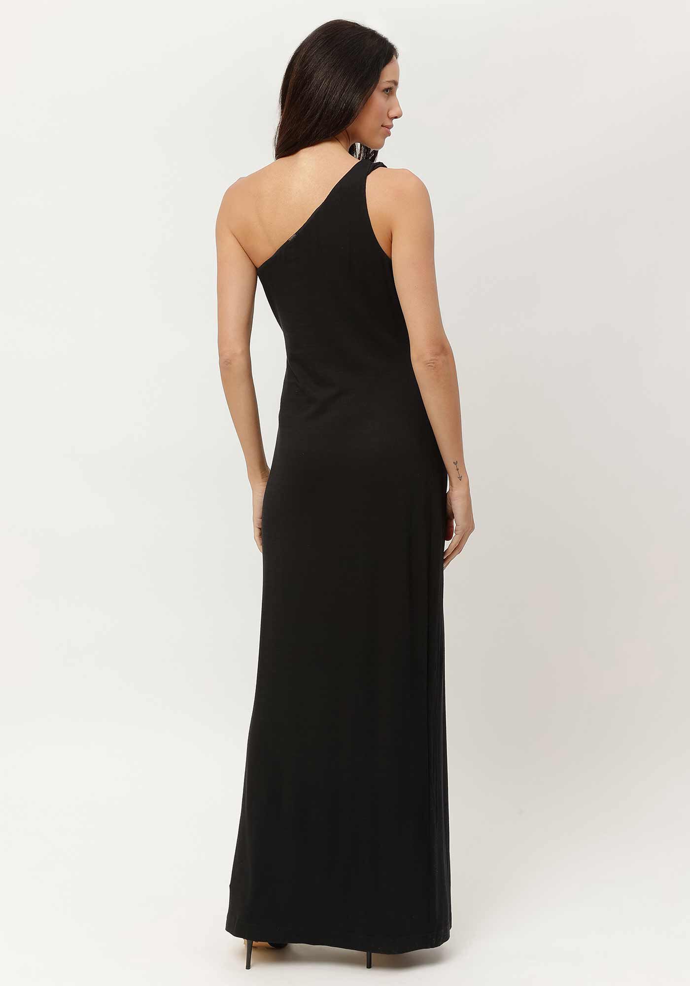 Vestido Longo Ombro S&oacute; em Malha com Cinto, , large.