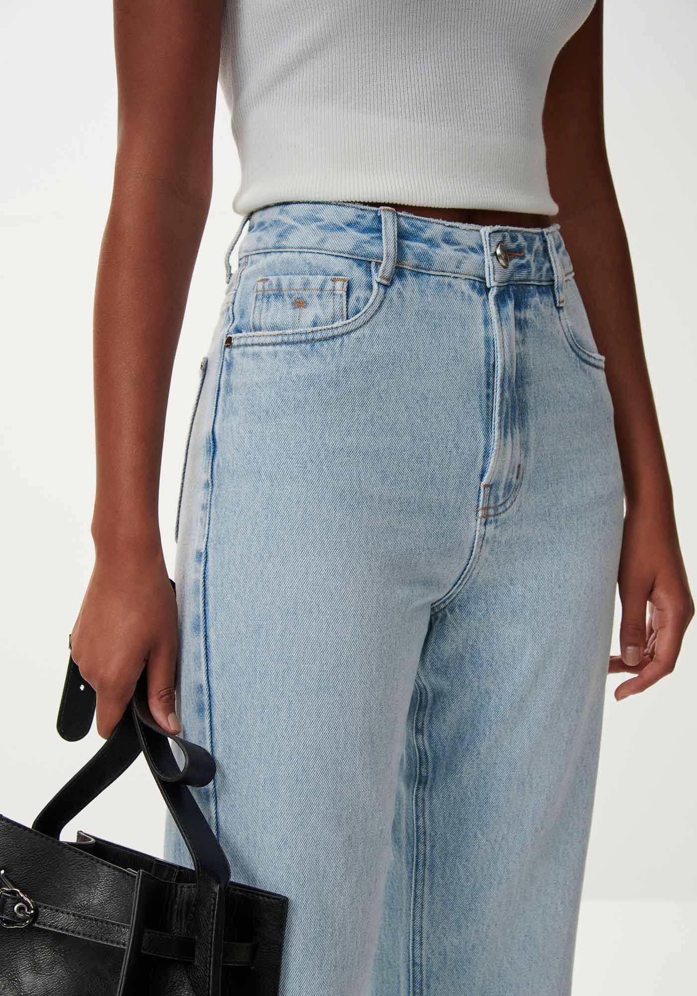 Cal&ccedil;a Jeans Flare Cropped Super Alta Clara, , large.