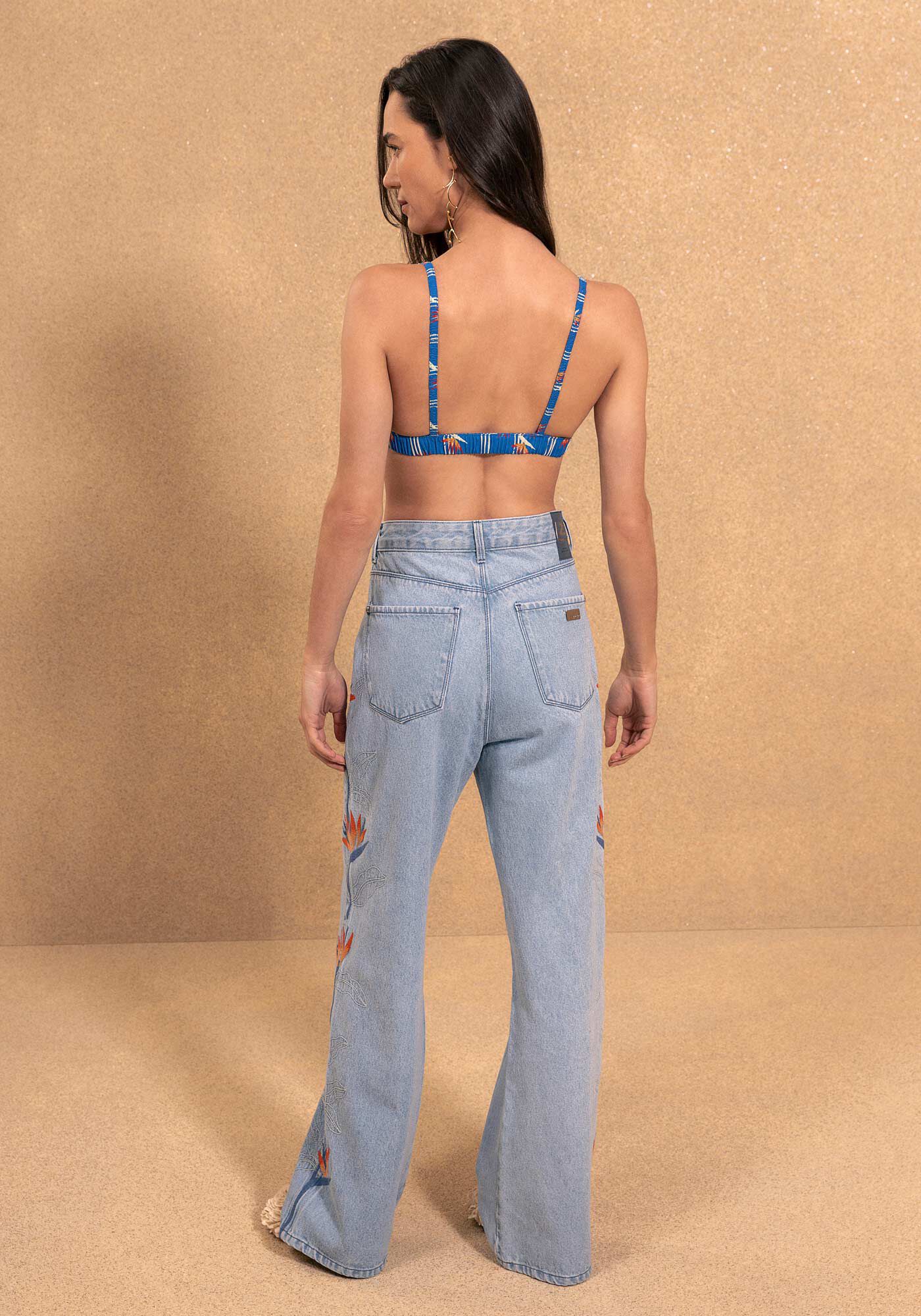 Camisa Alongada Estampada Com Aberturas Laterais E Bot&otilde;es, STRELIZIA MAXI BEGE, large.