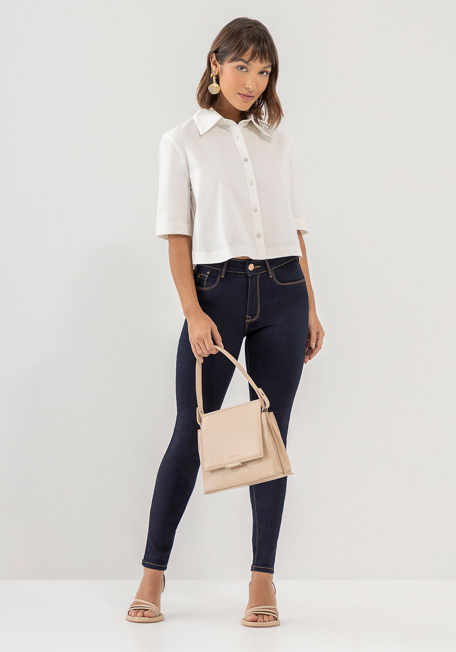 Calça Jeans Skinny Cintura Média Sustentável, JEANS. Calça Jeans Skinny Cintura Média Sustentável, JEANS, large.