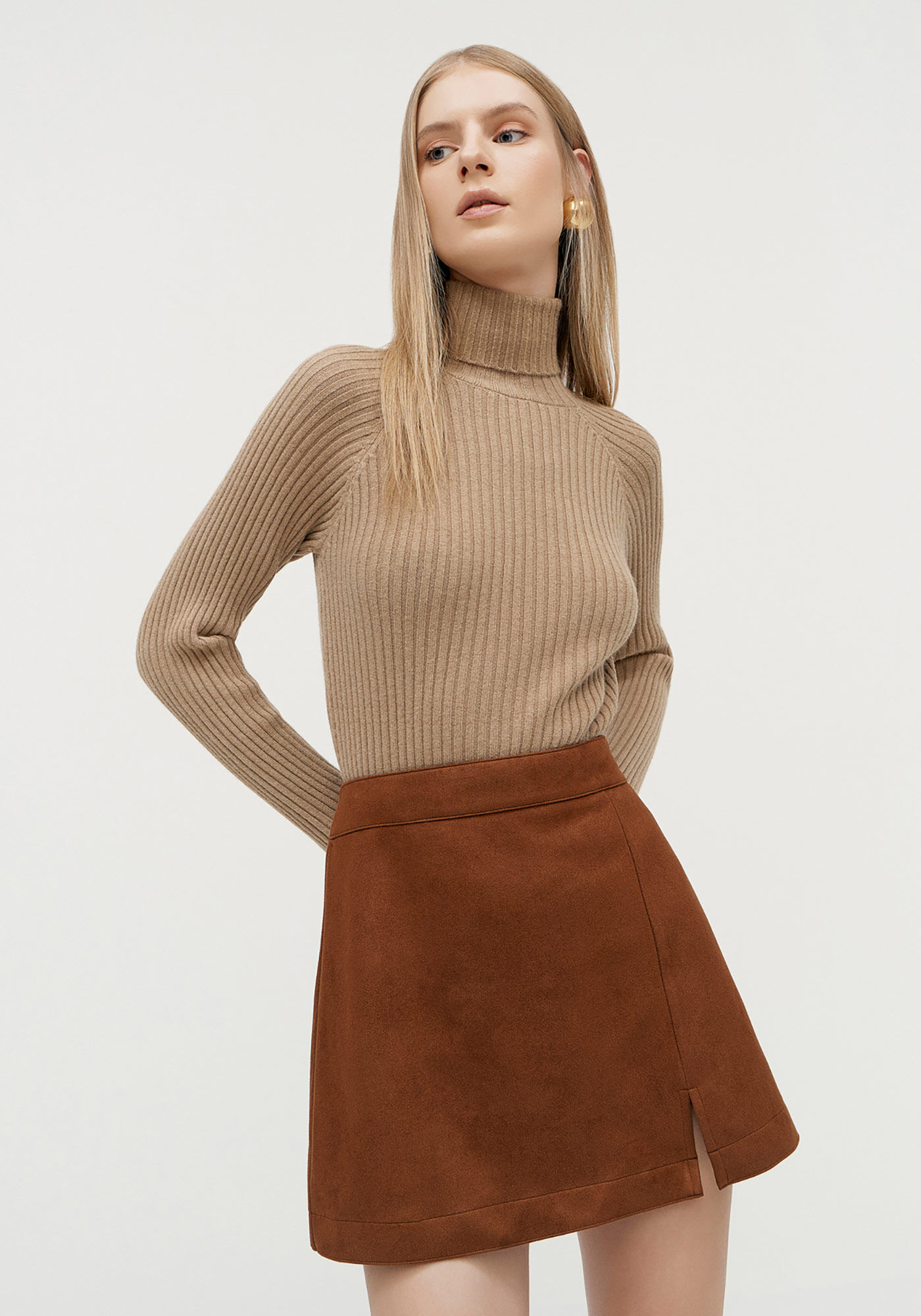 Blusa Gola Alta em Tric&ocirc; Canelado, , large.