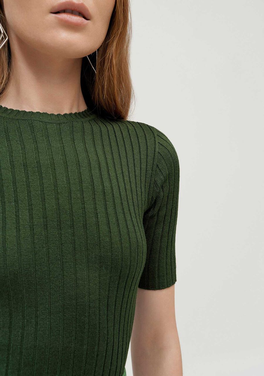 Blusa Cropped em Tricô Canelado, . Blusa Cropped em Tricô Canelado, , large.