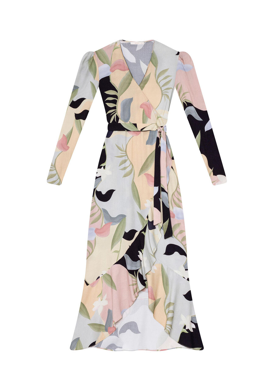 Vestido Manga Longa Transpassado, . Vestido Manga Longa Transpassado, , large.