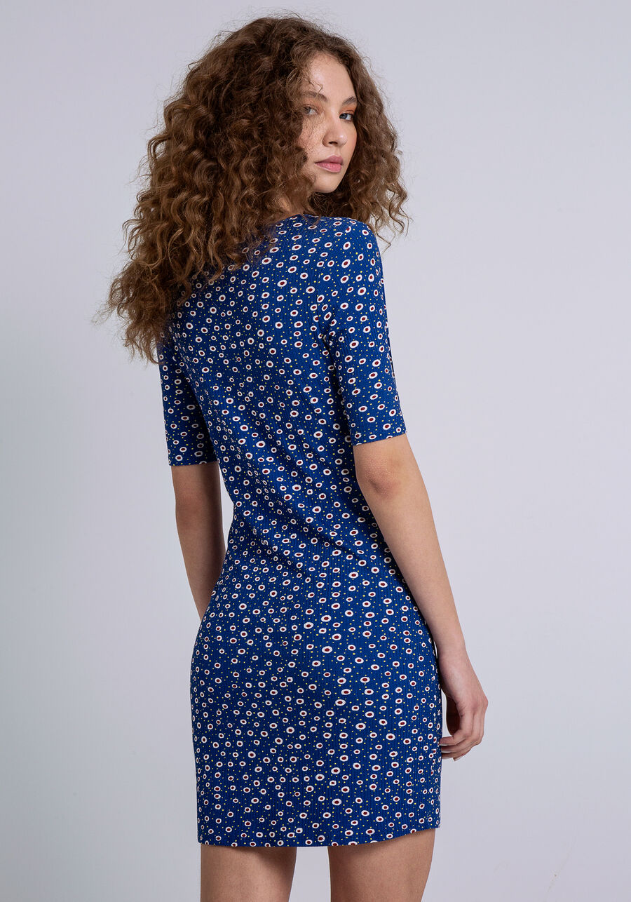 Vestido Curto Canelado Estampado, CAVALO MARINHO. Vestido Curto Canelado Estampado, CAVALO MARINHO, large.