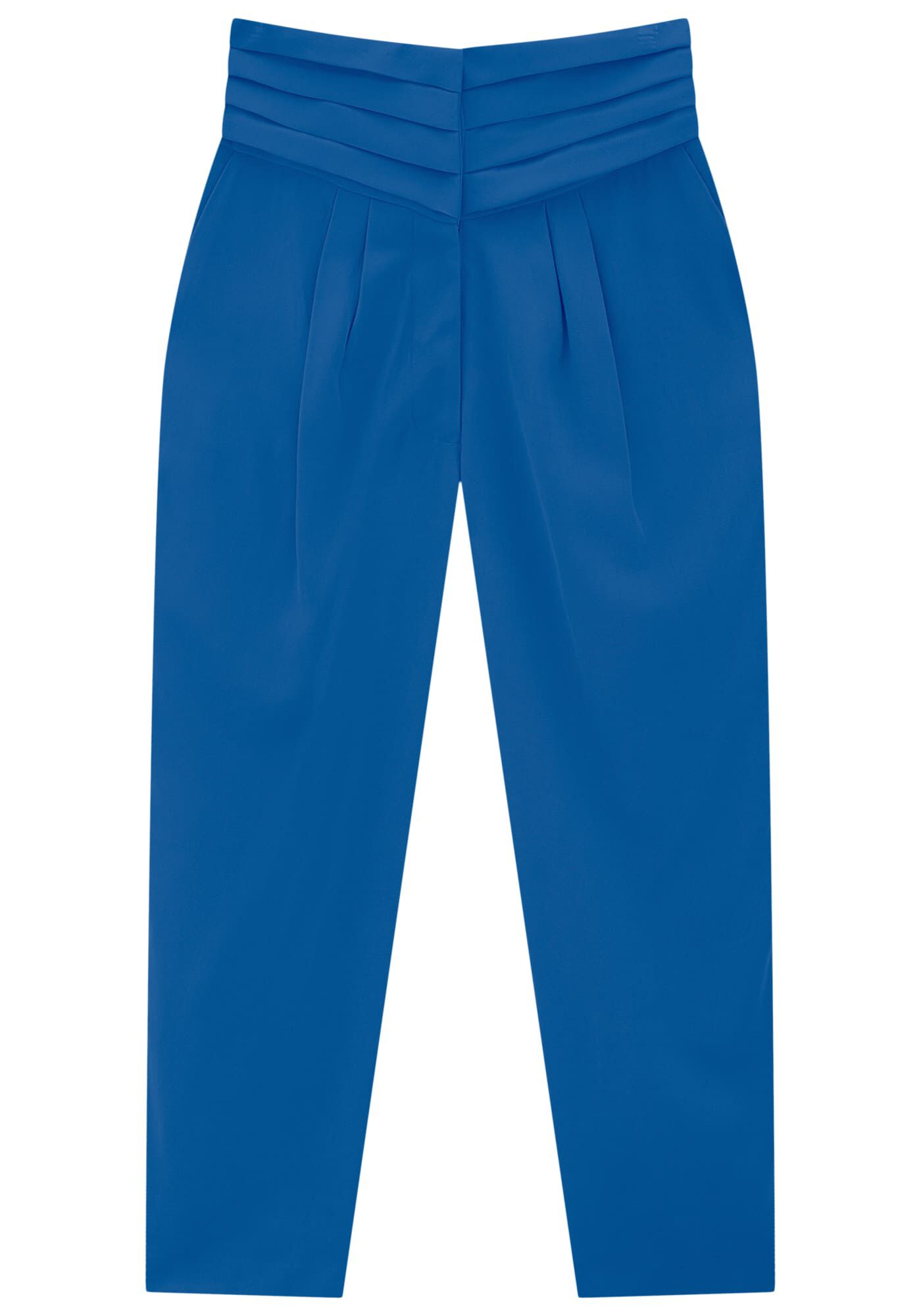 Cal&ccedil;a Reta em Tecido Plano com Pregas C&oacute;s, , large.