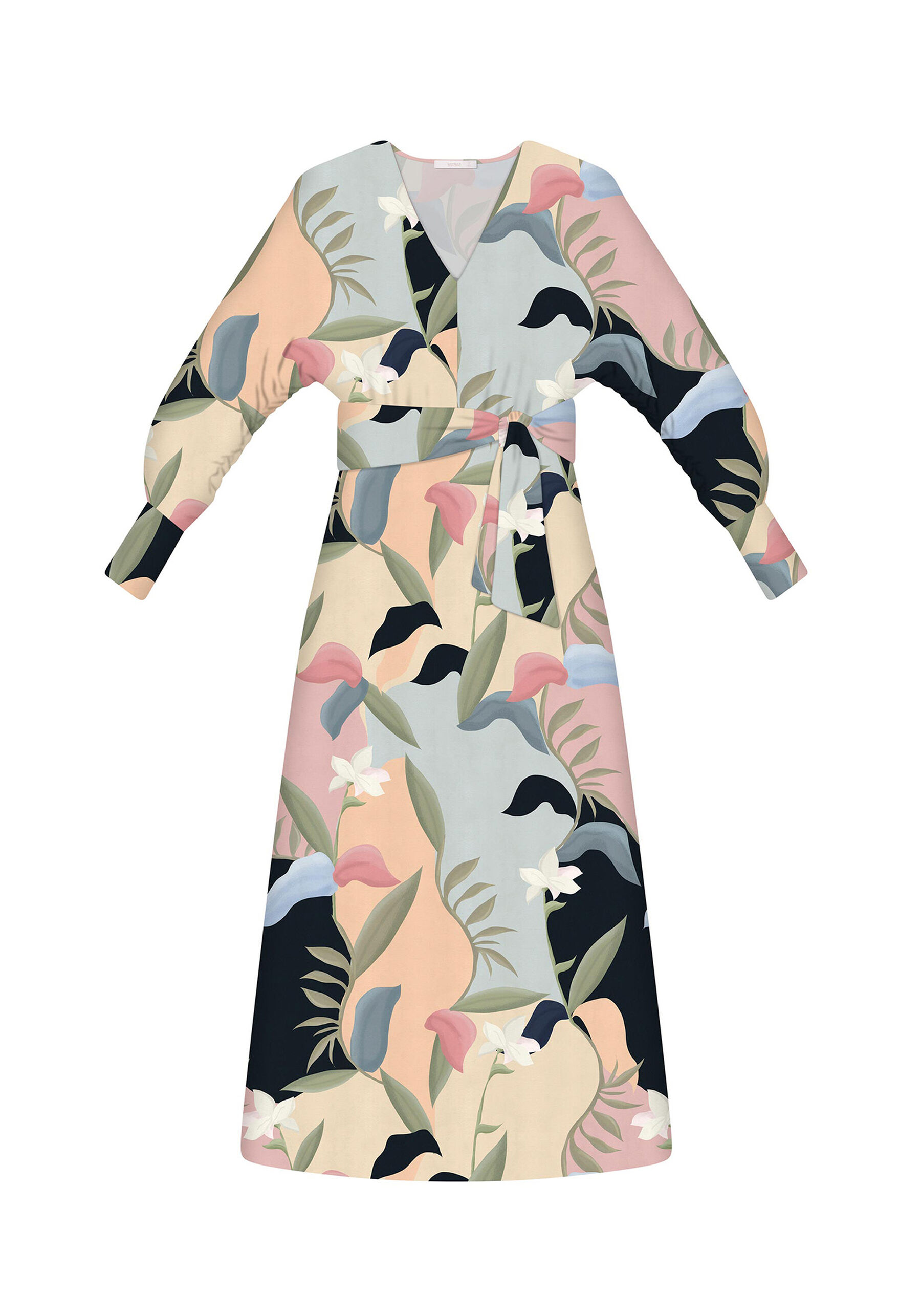 Vestido Manga Longa Mídi Faixa, . Vestido Manga Longa Mídi Faixa, , large.