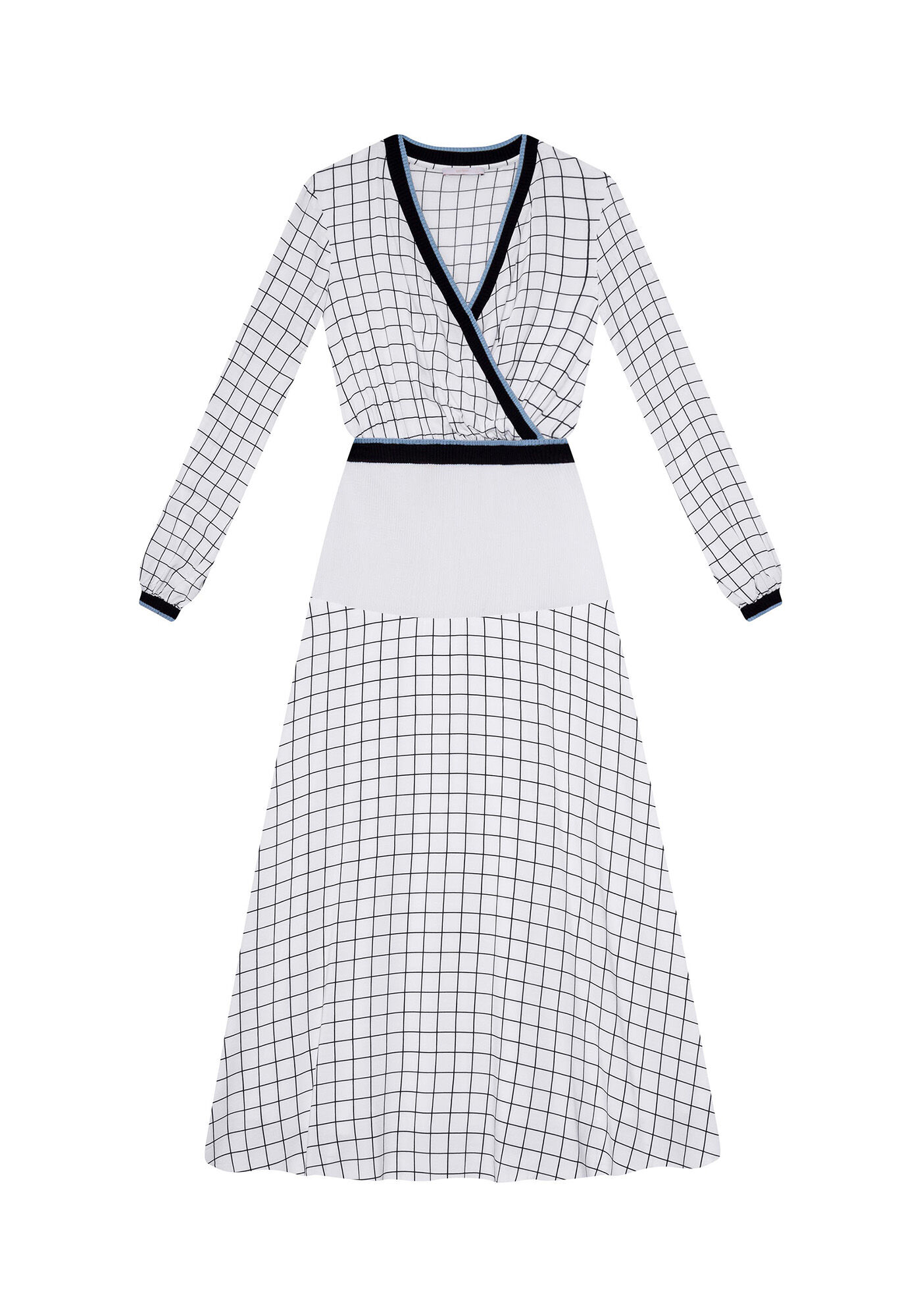 Vestido M&iacute;di Manga Longa Recorte, , large.