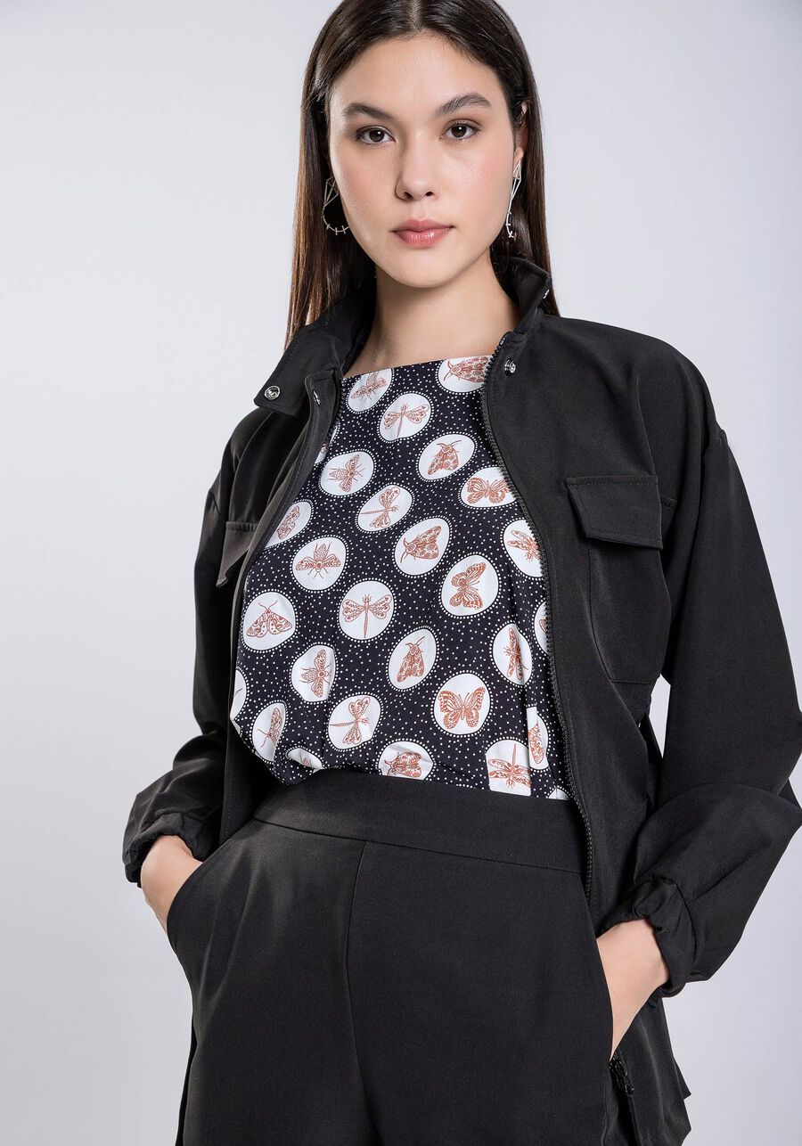Jaqueta Tecido Petra com Bolsos e Faixa, . Jaqueta Tecido Petra com Bolsos e Faixa, , large.