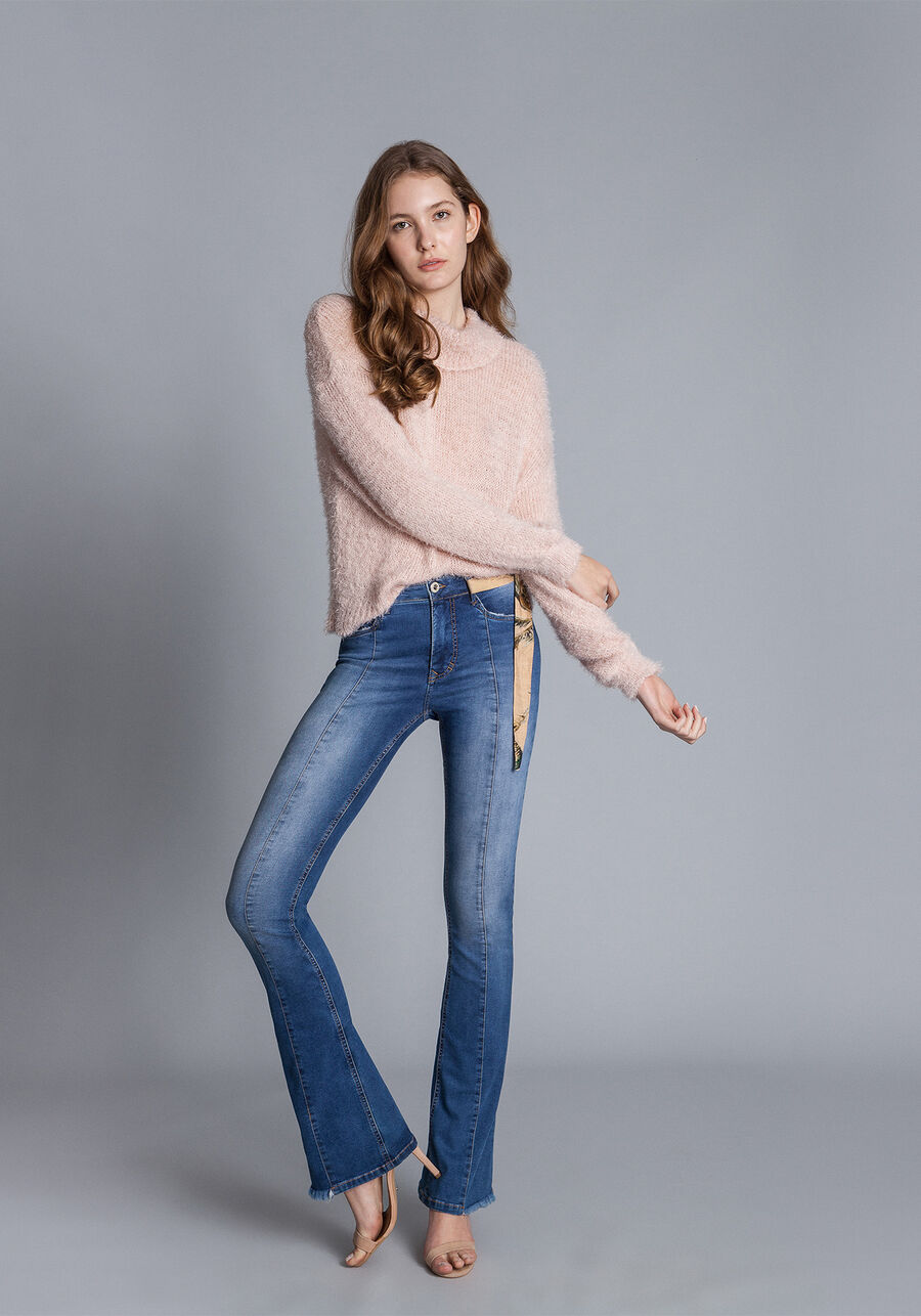 Calça Flare Malibu com Faixa, . Calça Flare Malibu com Faixa, , large.