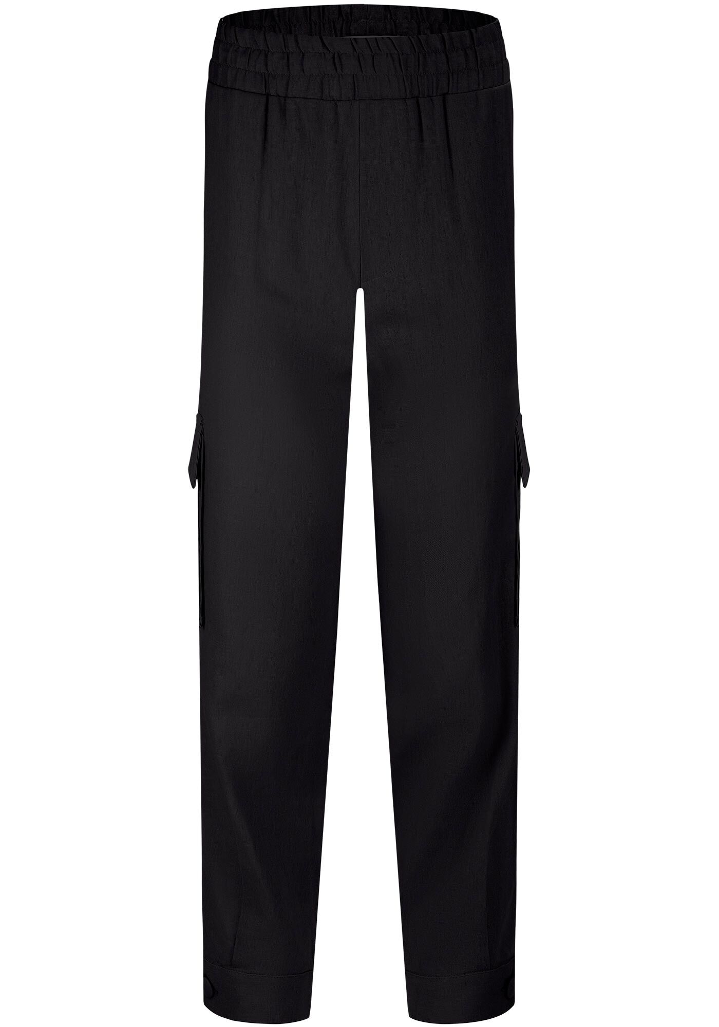 Cal&ccedil;a Jogger em Linho com Bolso Cargo, PRETO REATIVO, large.