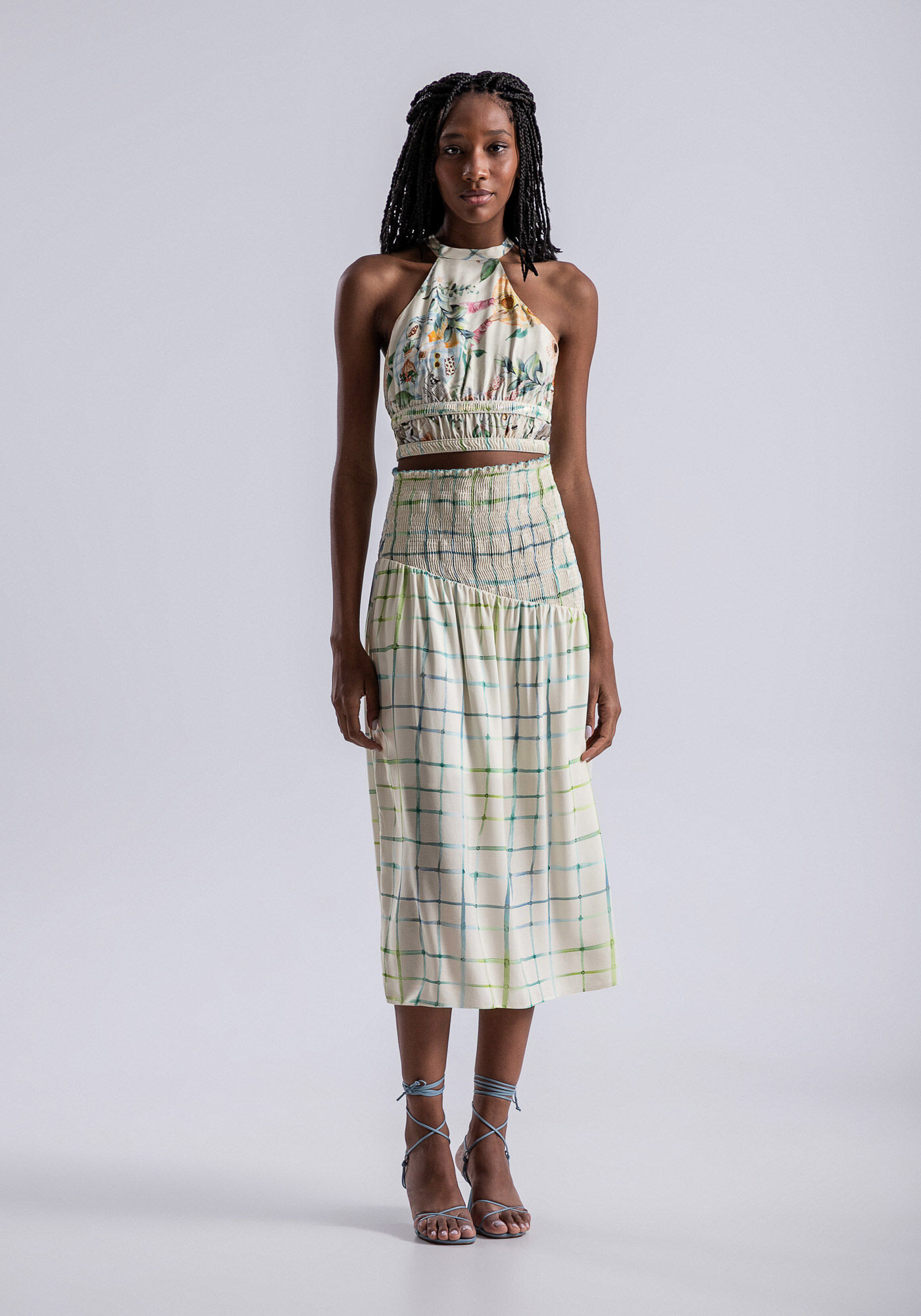 Blusa Cava Americana em Viscose com Franzidos, , large.