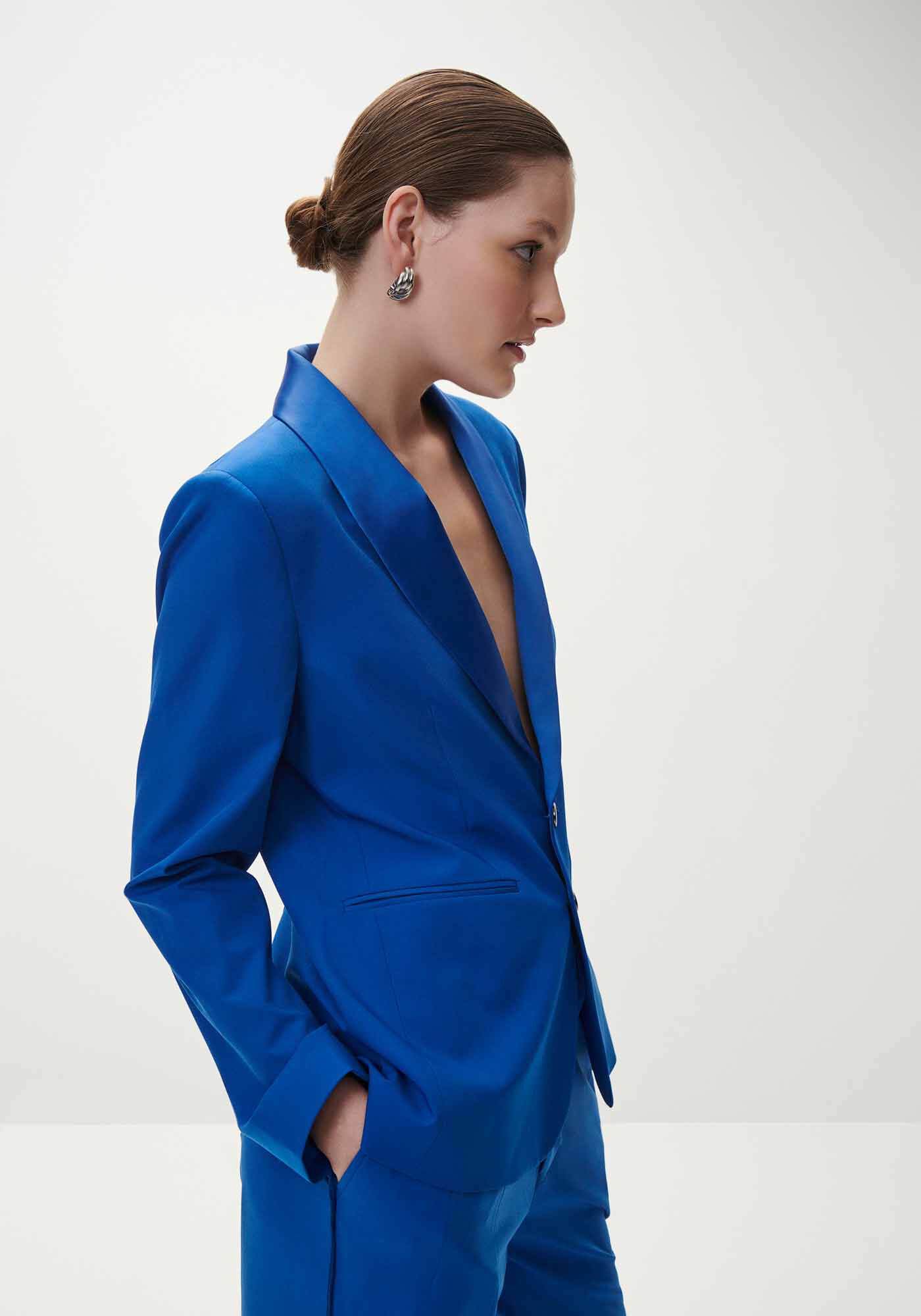 Blazer Alfaiataria com Gola Acetinada, , large.