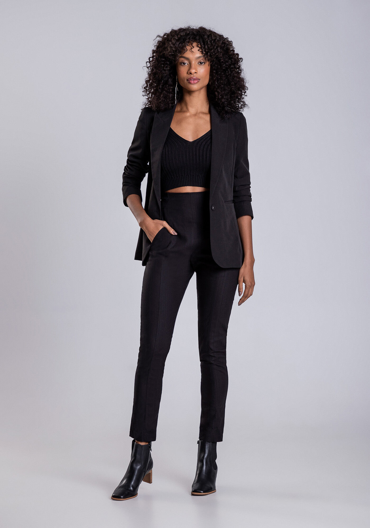 Blusa com Al&ccedil;as Cropped Tric&ocirc;, , large.