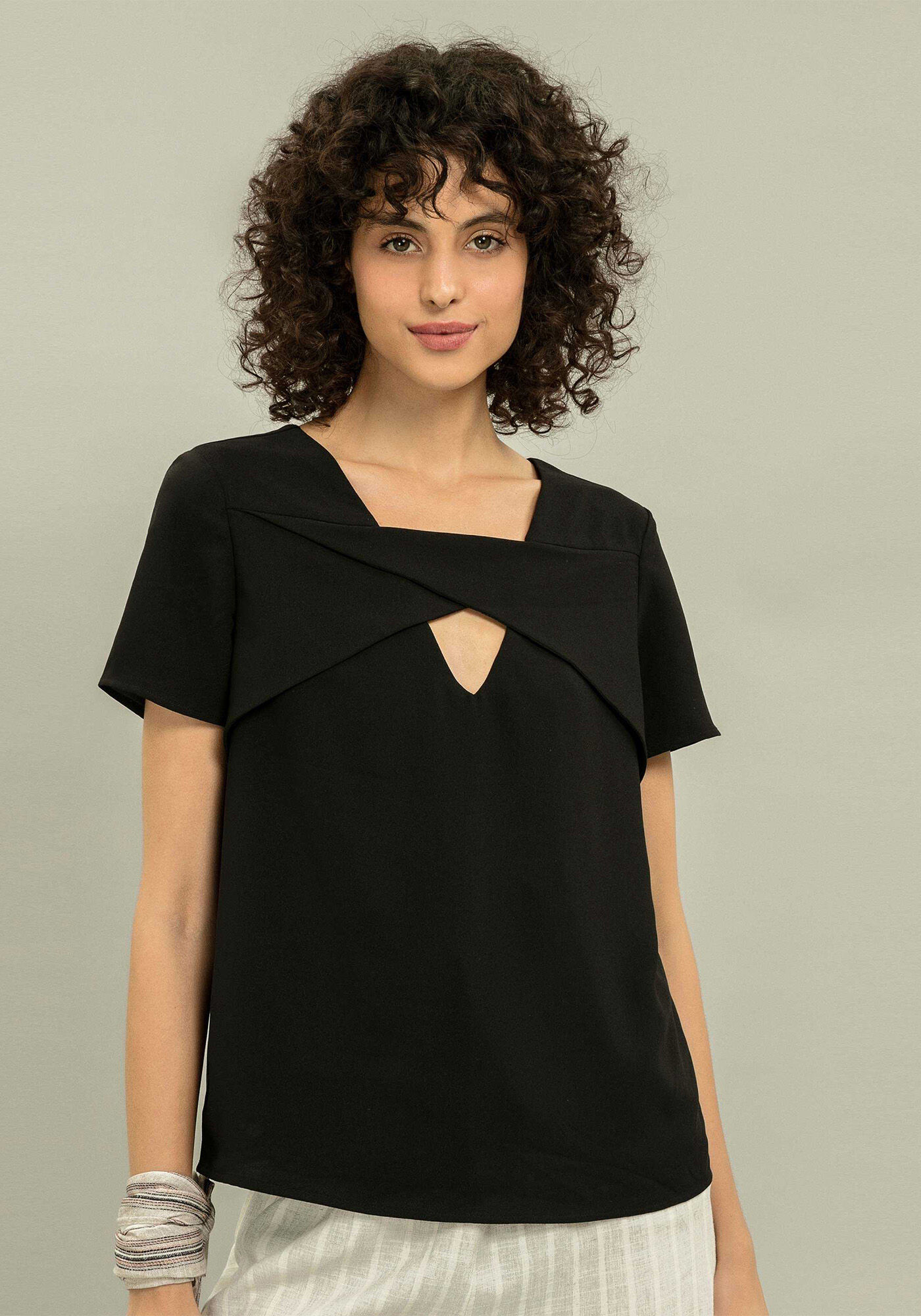 Blusa Recortes Transpassados, , large.