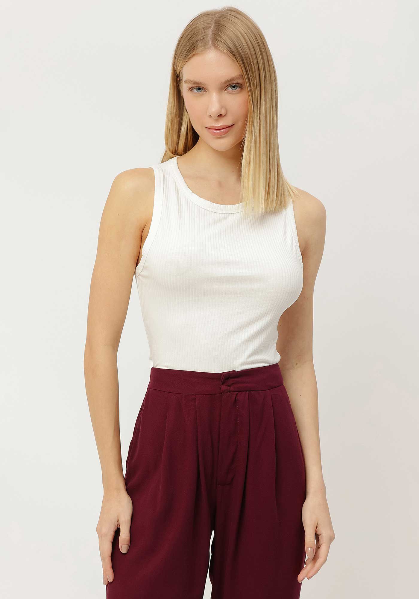 Regata Cropped Canelada Halter Neck, , large.