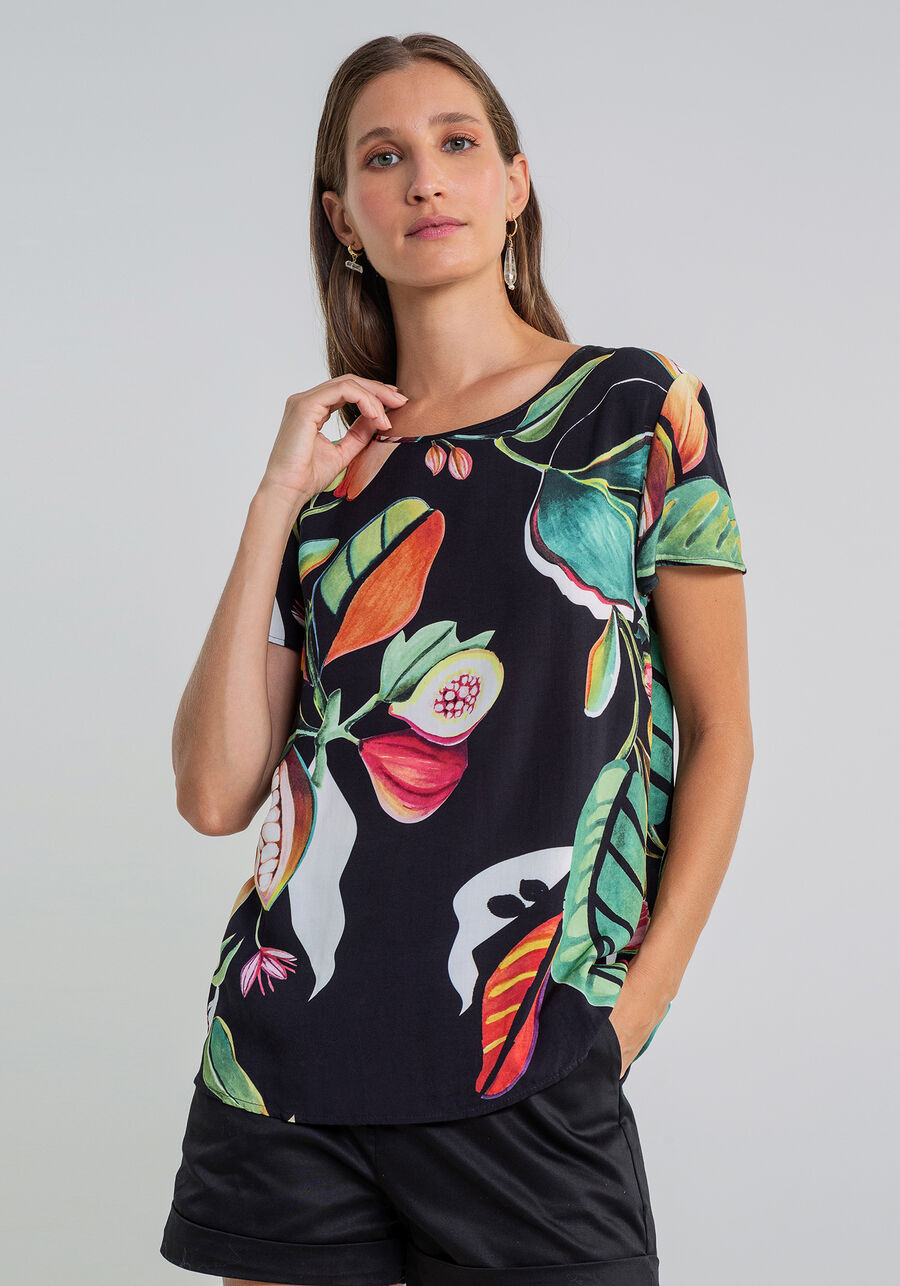Blusa Manga Curta Estampa Axe, . Blusa Manga Curta Estampa Axe, , large.