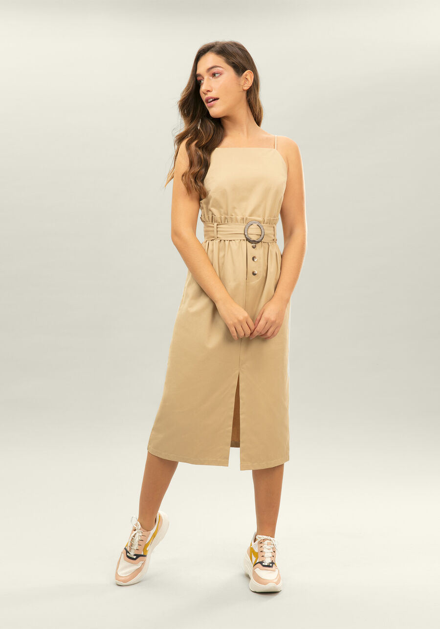 Vestido com Alças Mídi Cinto, . Vestido com Alças Mídi Cinto, , large.