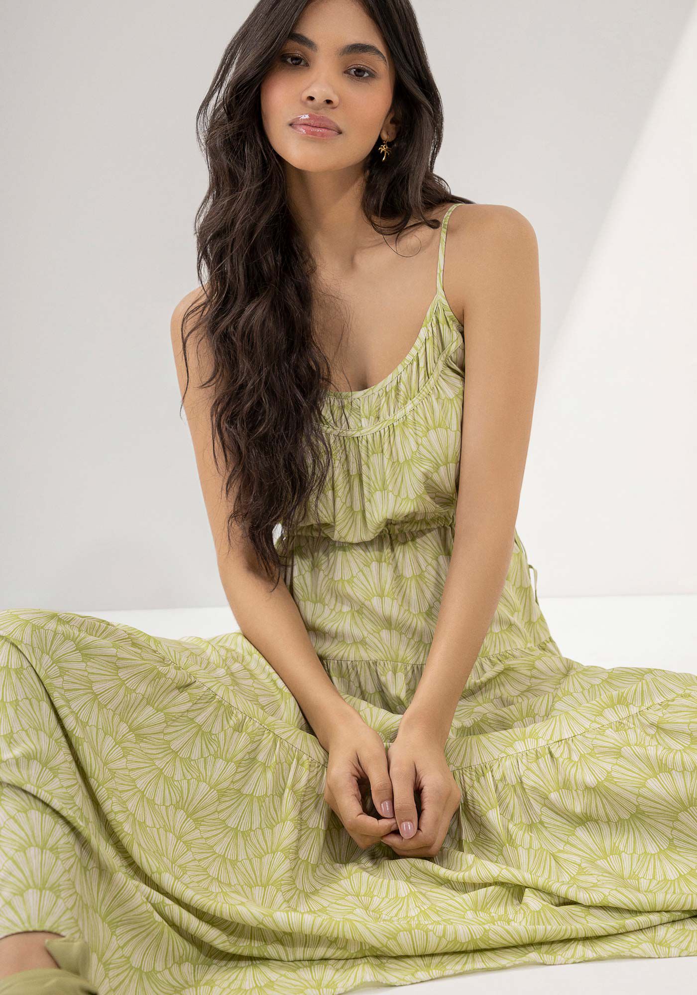 Vestido Longo Estampado com Amarra&ccedil;&atilde;o Cintura, , large.