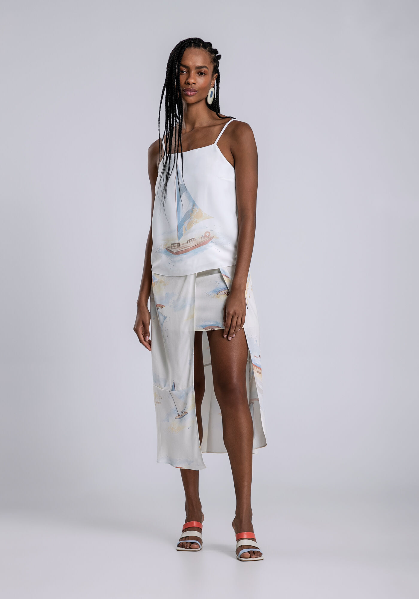 Blusa com Al&ccedil;as em Tecido Plano com Decote Reto, MARACAIPE, large.