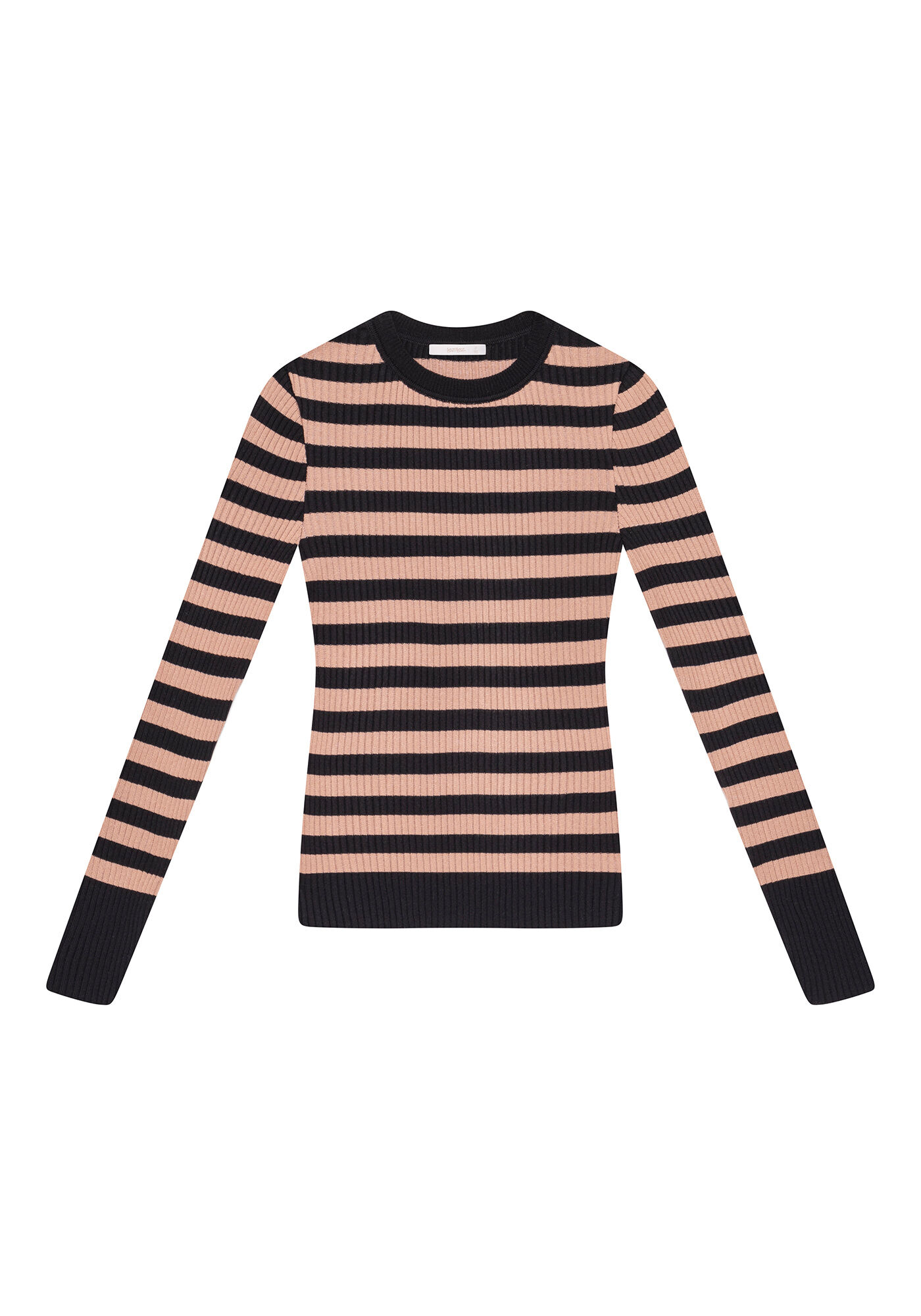 blusa manga longa listrada preto e branco
