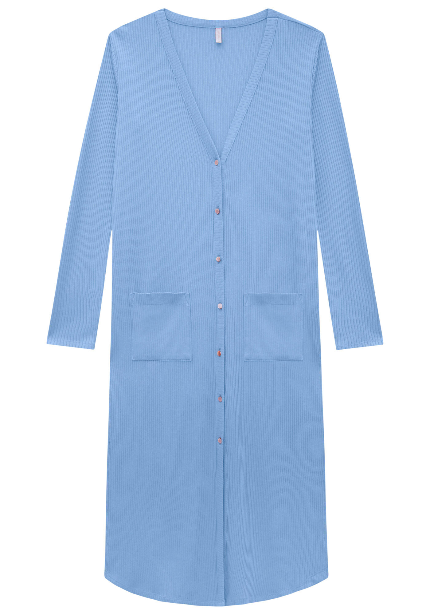 Cardigan Longo Canelado com Bolsos, , large.