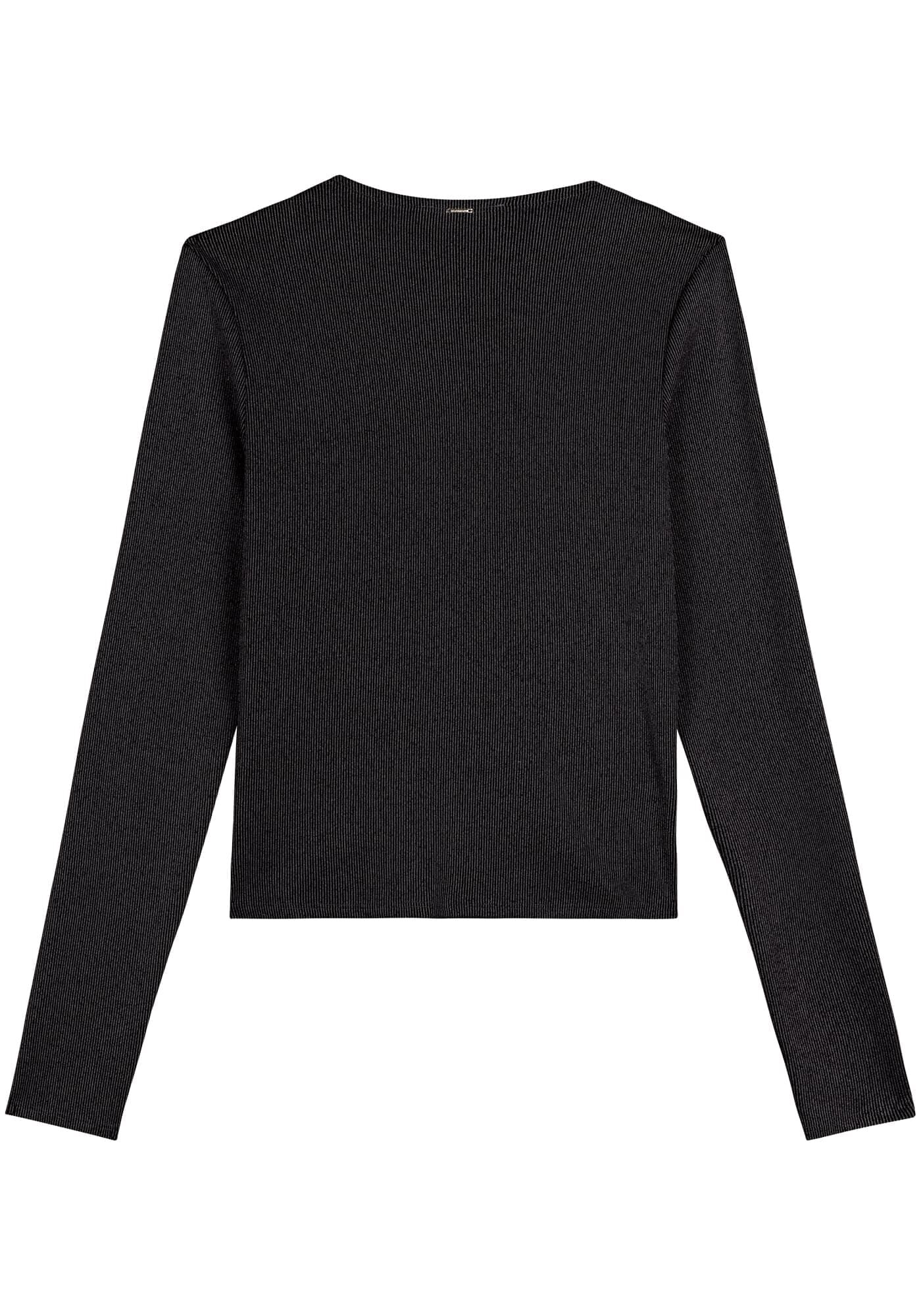 Blusa Transpassada De Mangas Longas Com Fios De Lurex, , large.