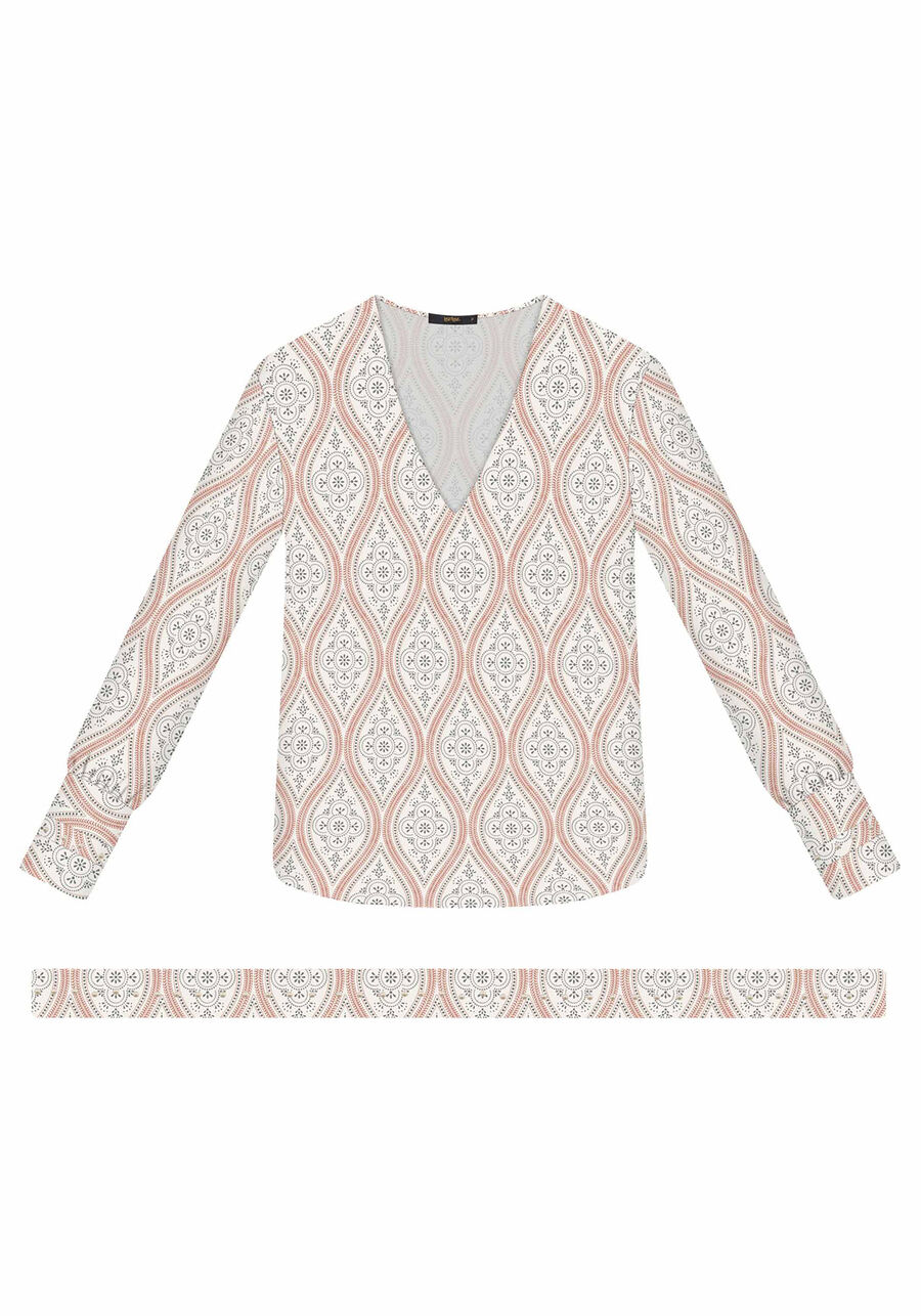 Blusa Manga Longa Tecido com Faixa, . Blusa Manga Longa Tecido com Faixa, , large.