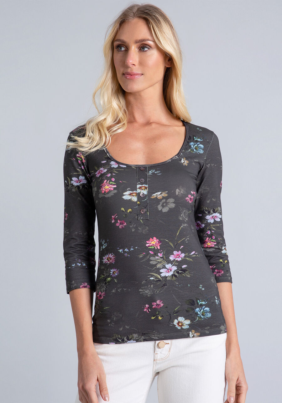 Blusa Mangas 3/4 Estampada, . Blusa Mangas 3/4 Estampada, , large.