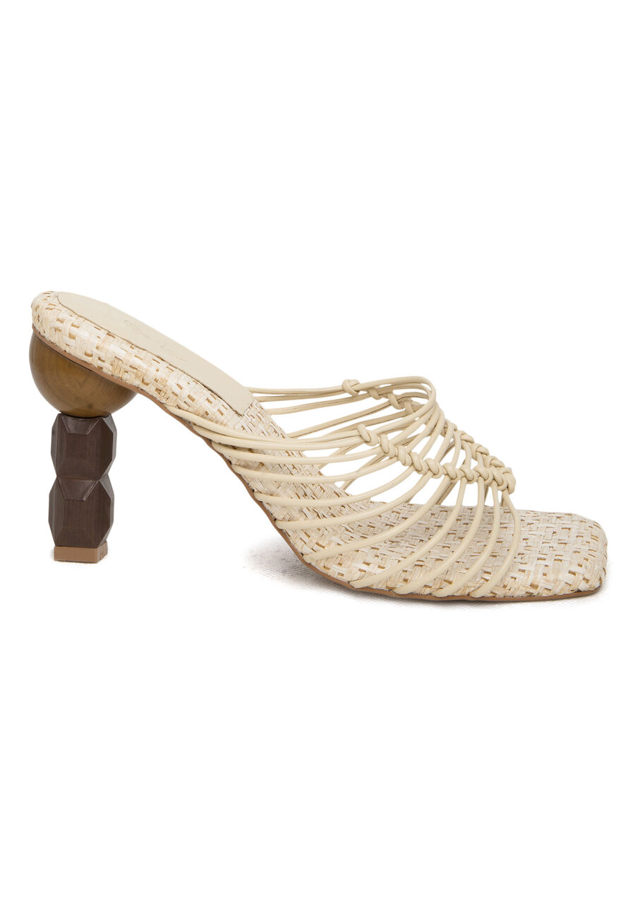 Sandália Mule com Salto Alto Escultural, . Sandália Mule com Salto Alto Escultural, , large.