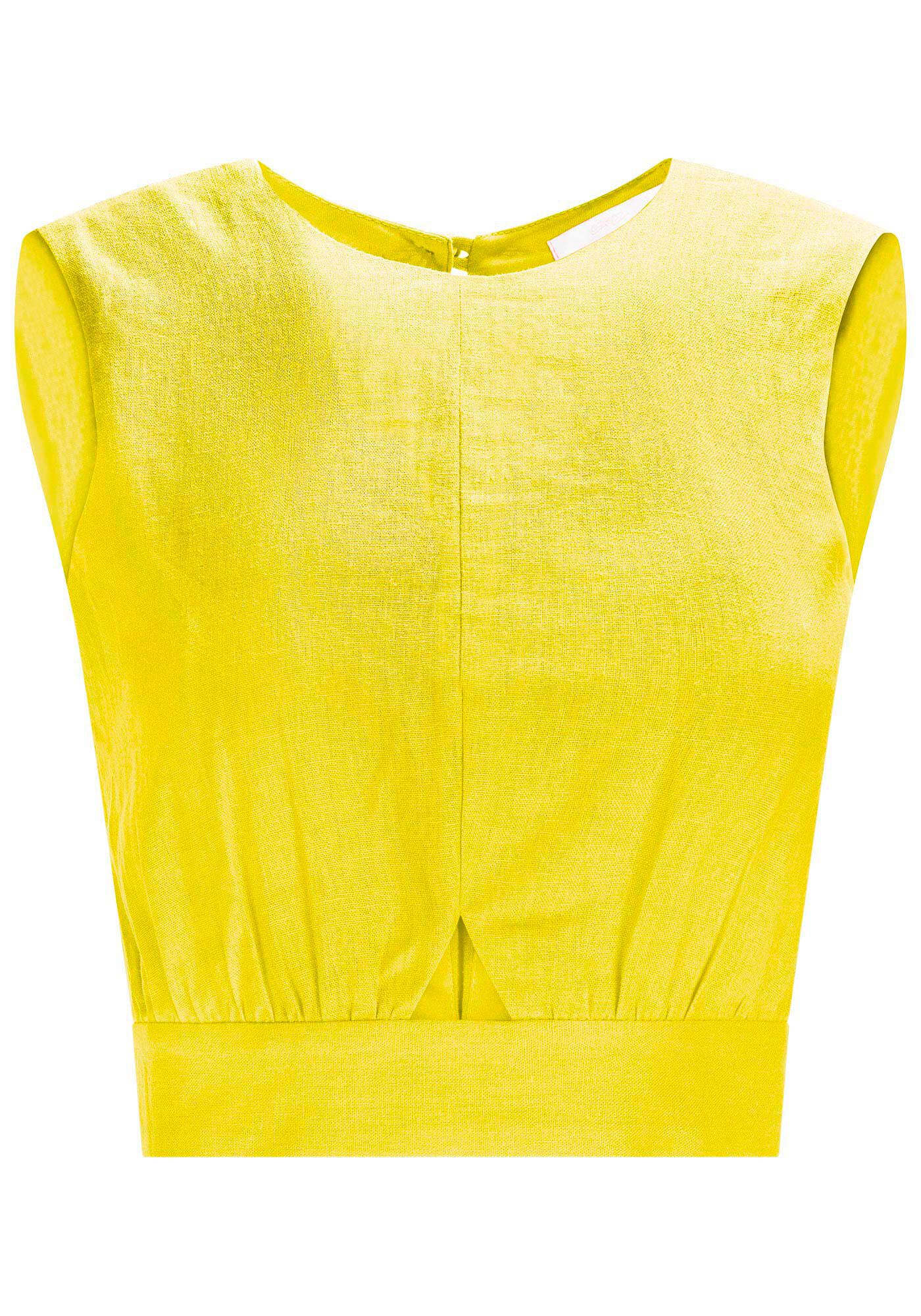 Blusa Cropped em Linho com Franzido, , large.