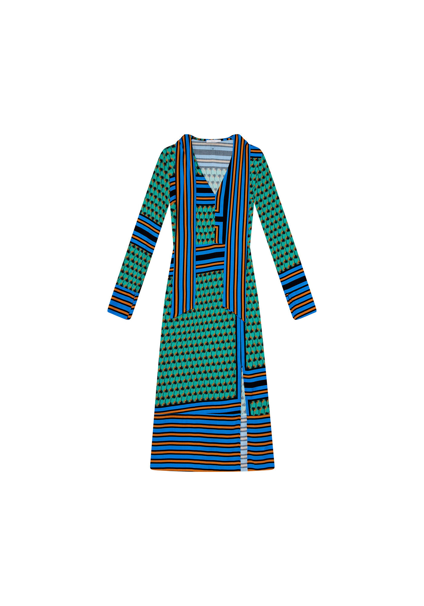 Vestido Manga Longa M&iacute;di Estampa, , large.