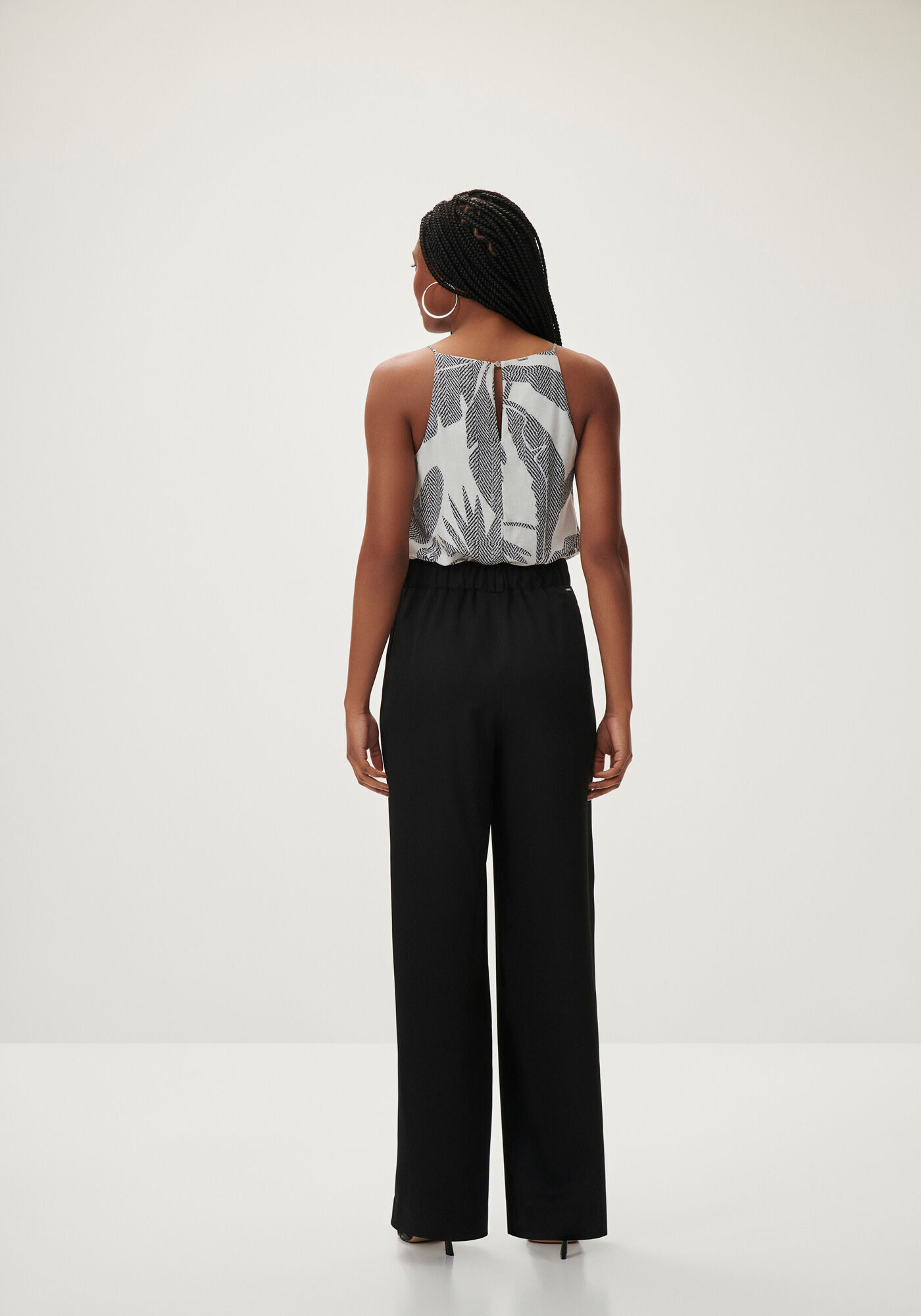 Blusa Halter Neck em Viscose Estampada, , large.