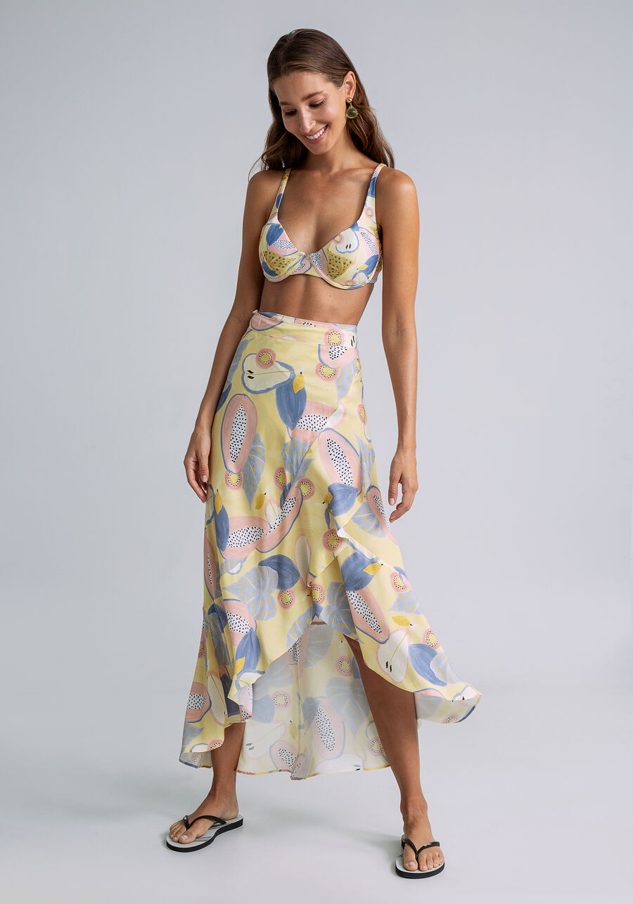 Saia Transpassada Saída de Praia Estampa, FRESCOR. Saia Transpassada Saída de Praia Estampa, FRESCOR, large.