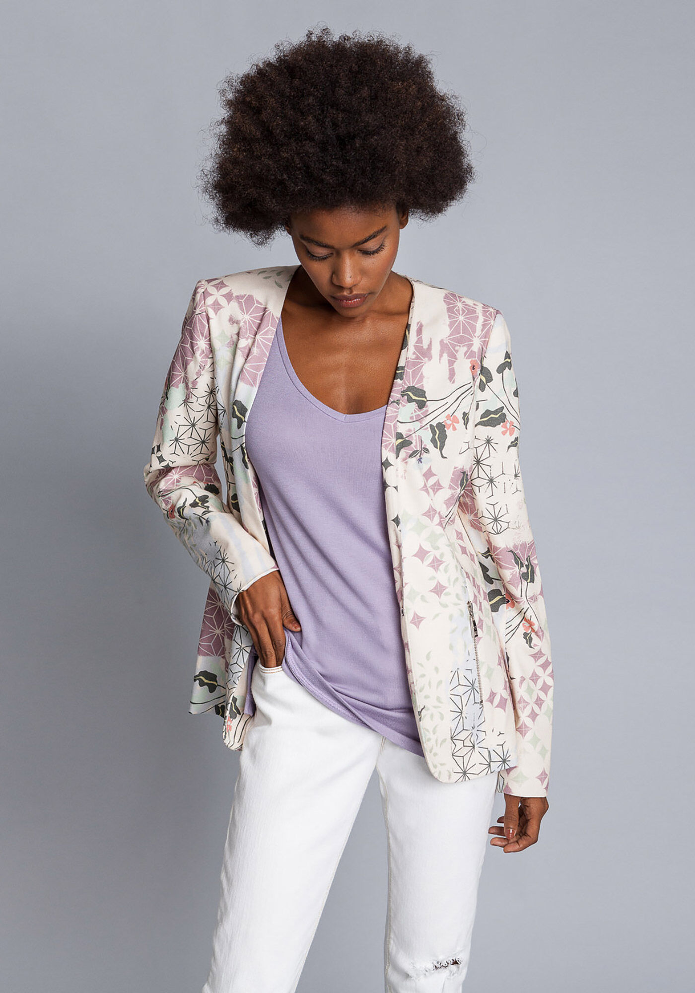 Blazer Manga Longa Estampa, PARK, large.