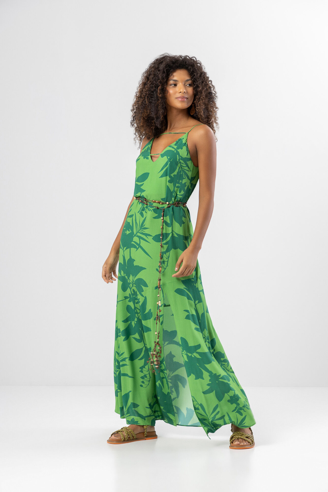 Vestido de tecido longo estampado new arrivals
