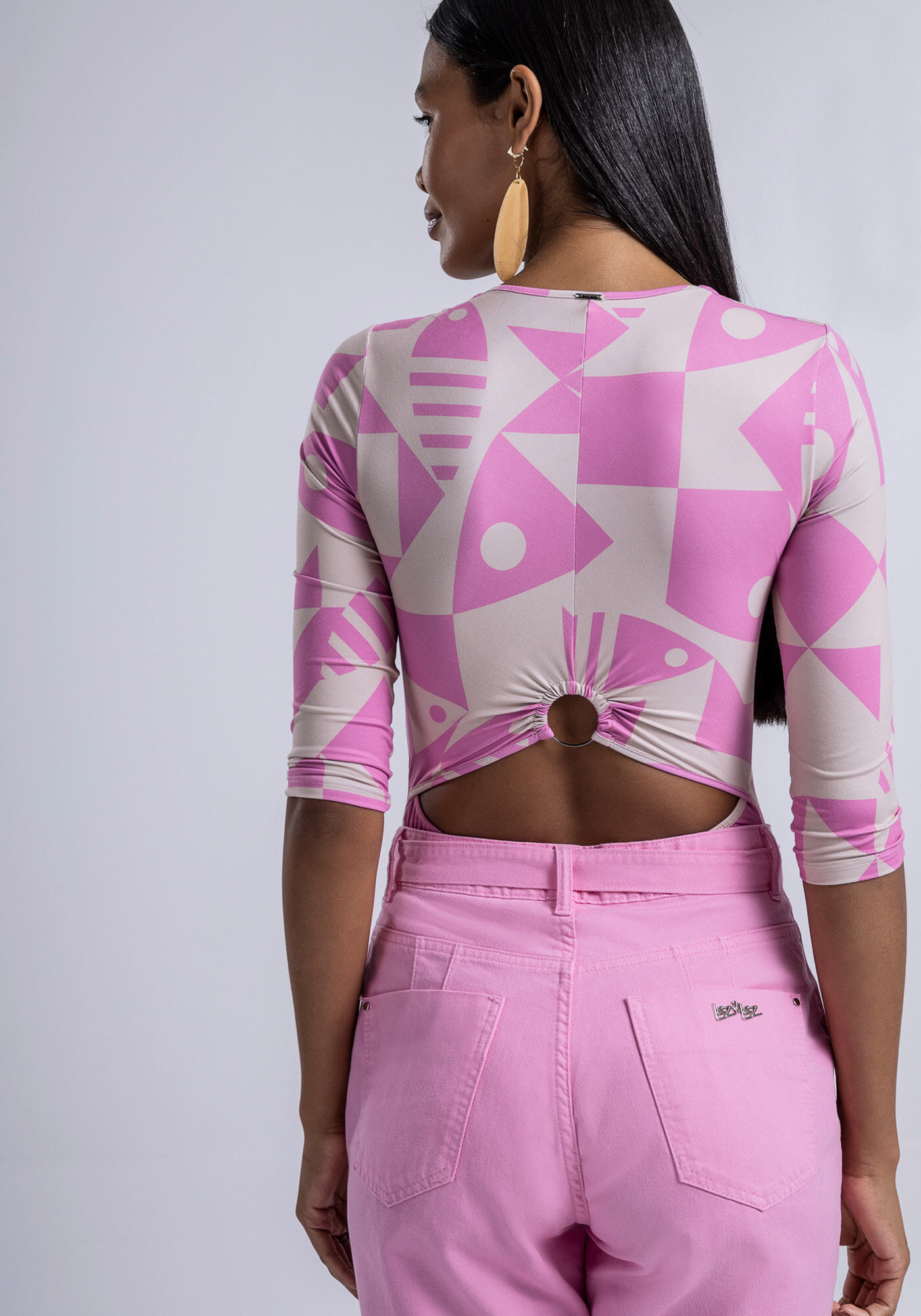 Body Estampado em Malha Modelli com Detalhe Costas, , large.